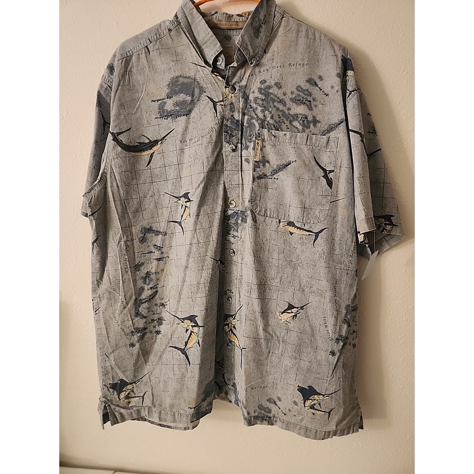 Columbia Columbia River Lodge Shirt Mens Size L Blue Marlin Fishing Size US L / EU 52-54 / 3 - 6 Thumbnail