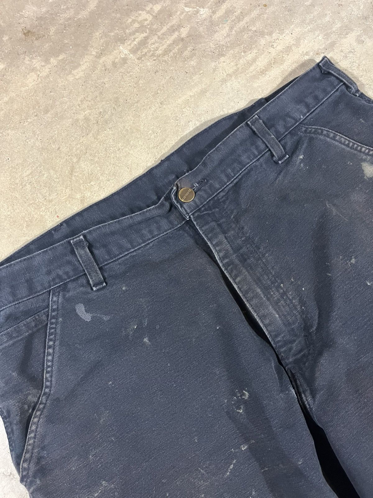 Carhartt Carhartt B11 MDT Work Pants Faded Painted Navy Blue Size US 37 - 3 Thumbnail
