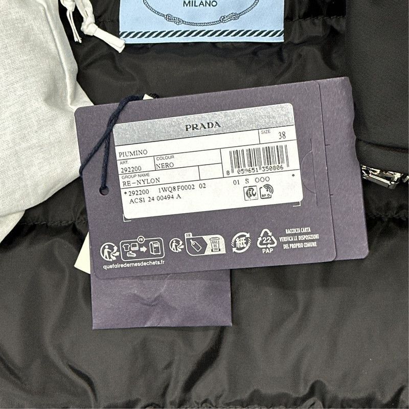 Prada Prada SS24 Black Long Sleeve Down Jacket-2506 Size US XS / EU 42 / 0 - 5 Thumbnail