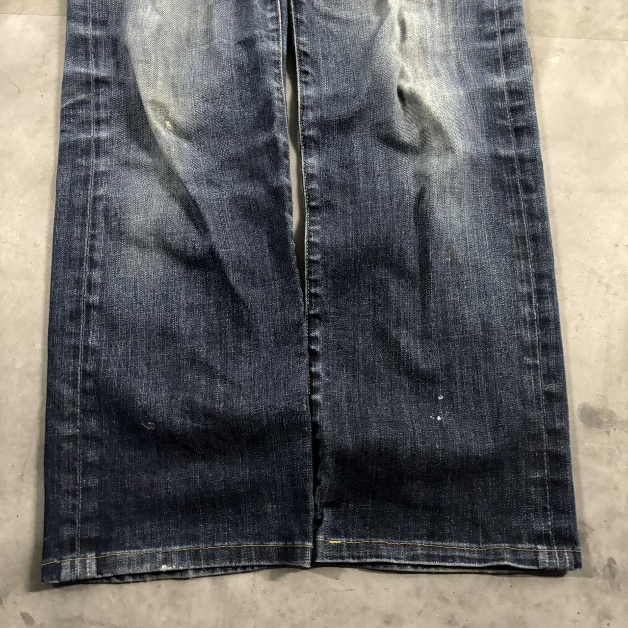Vintage Crazy Vintage Y2K/2000s Grunge Faded Dark Wash Paint Splatter Denim Jeans! 34x30 Size US 34 / EU 50 - 6 Thumbnail