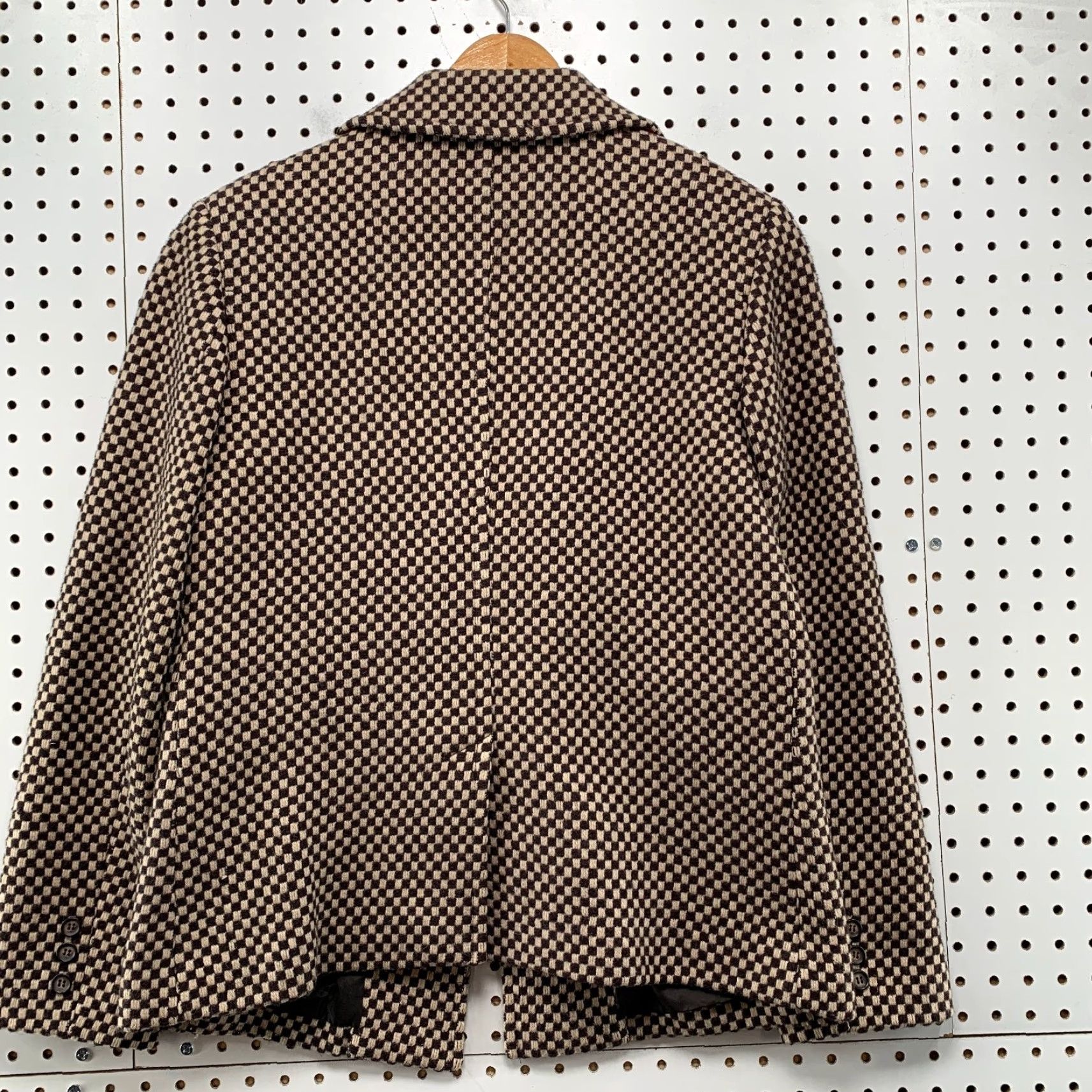 Vintage Kenar Wool Tweed Blazer Womens Medium Brown Checkered Check Business Work Shirt Size M / US 6-8 / IT 42-44 - 2 Thumbnail