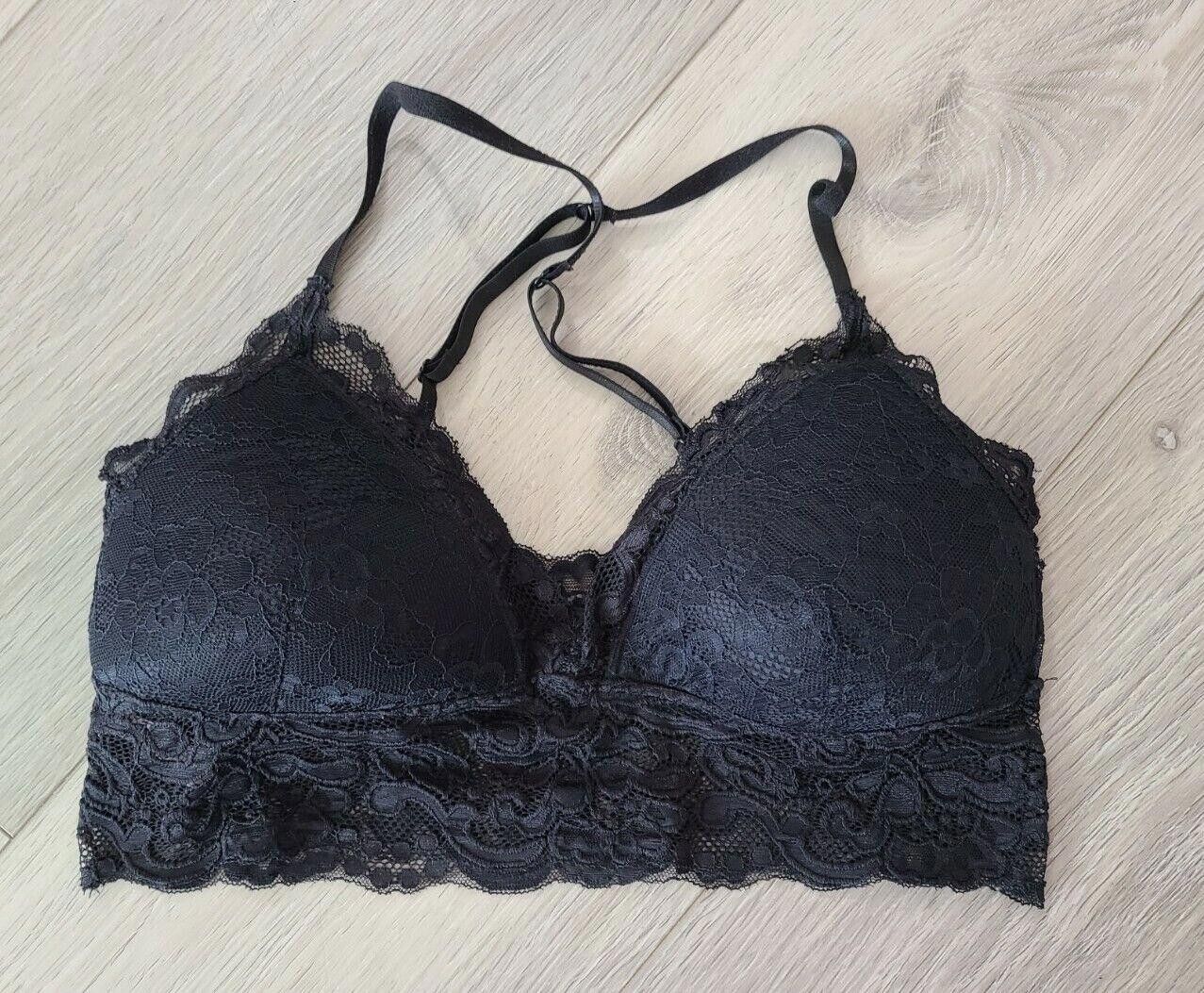 Designer Wish And Whim Lace Bralette Black XL Adjustable Halter Size ONE SIZE - 1 Thumbnail