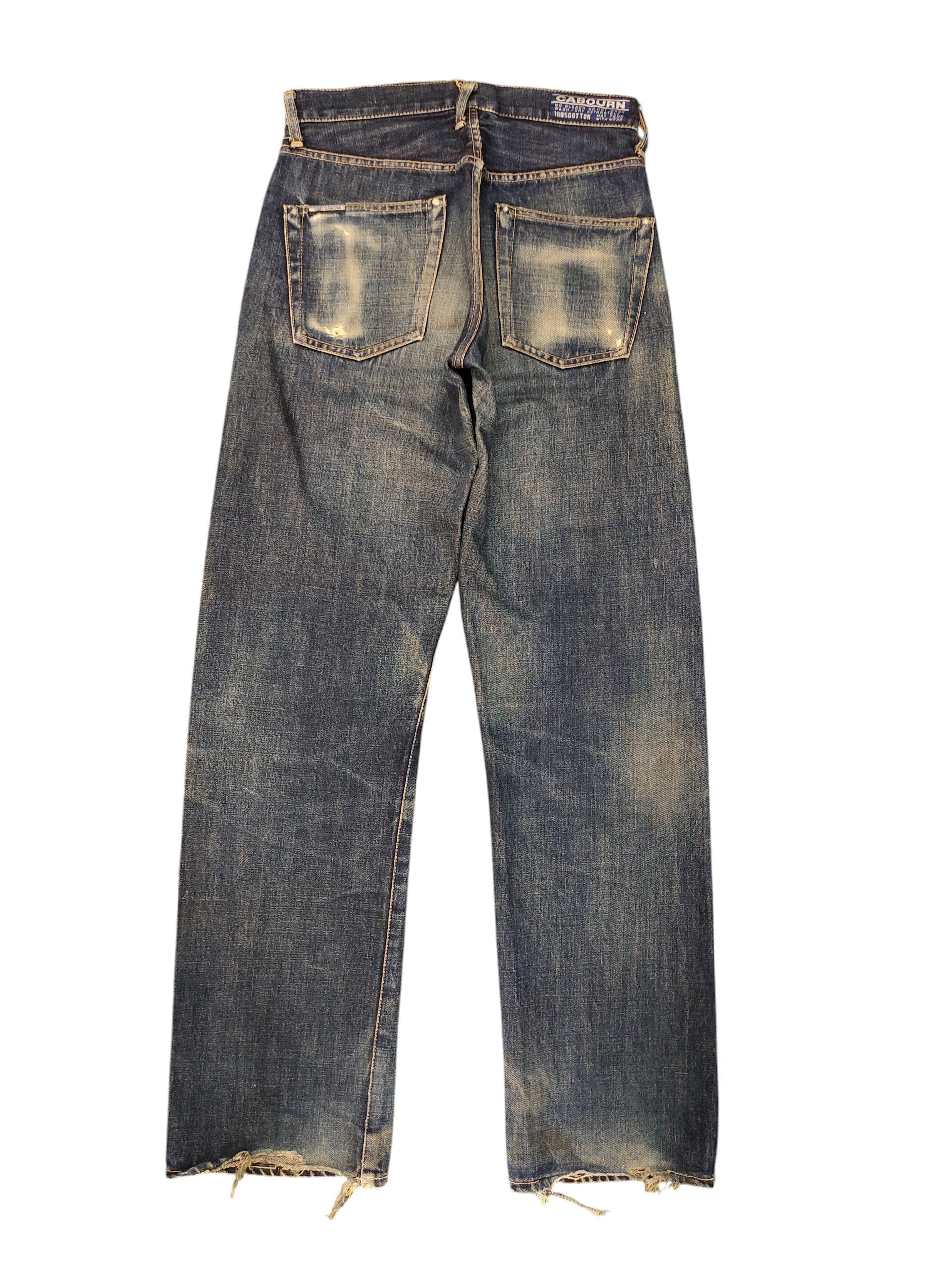 Nigel Cabourn Vintage 90s Nigel Cabourn Selvedge Clawmark Distress Jeans Size US 30 / EU 46 - 8 Thumbnail