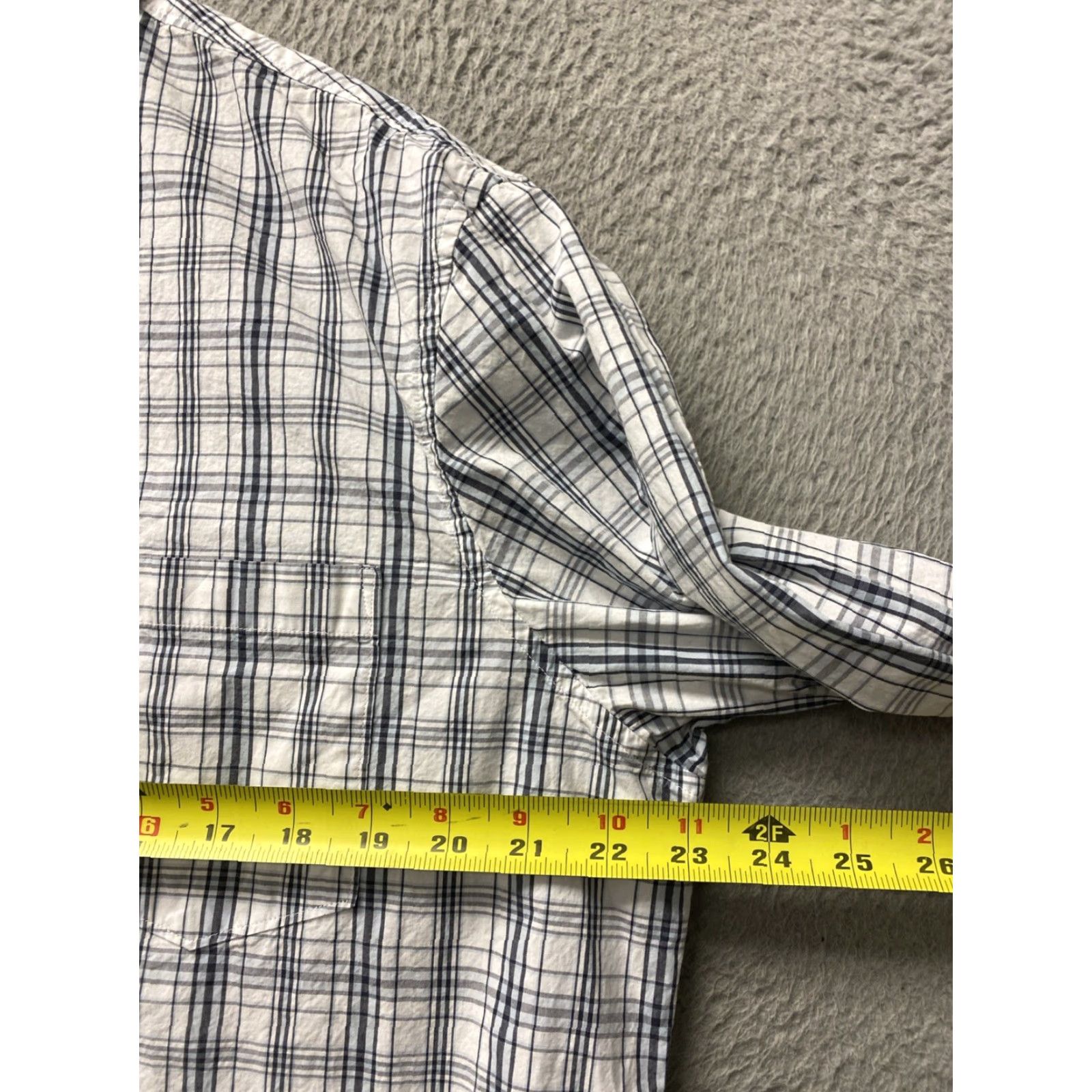 Nordstrom VINTAGE Nordstrom Dress Shirt Men XL Long Sleeve Gray Slim Fit Check Non-Iron Button-Down Collar Shirt Size 46R - 7 Thumbnail