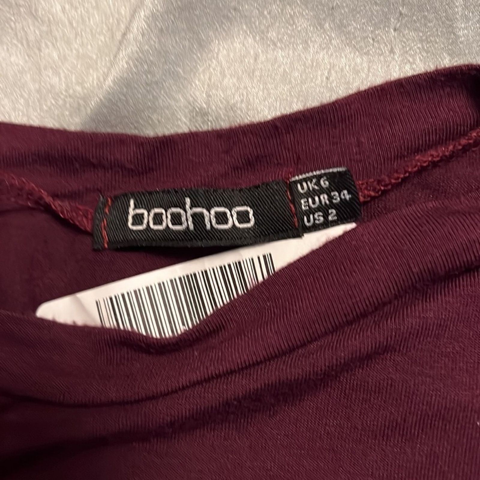 Boohoo BOOHOO WOMENS MAROON TIE FRONT TEE SZ2 Size XS / US 0-2 / IT 36-38 - 9 Thumbnail