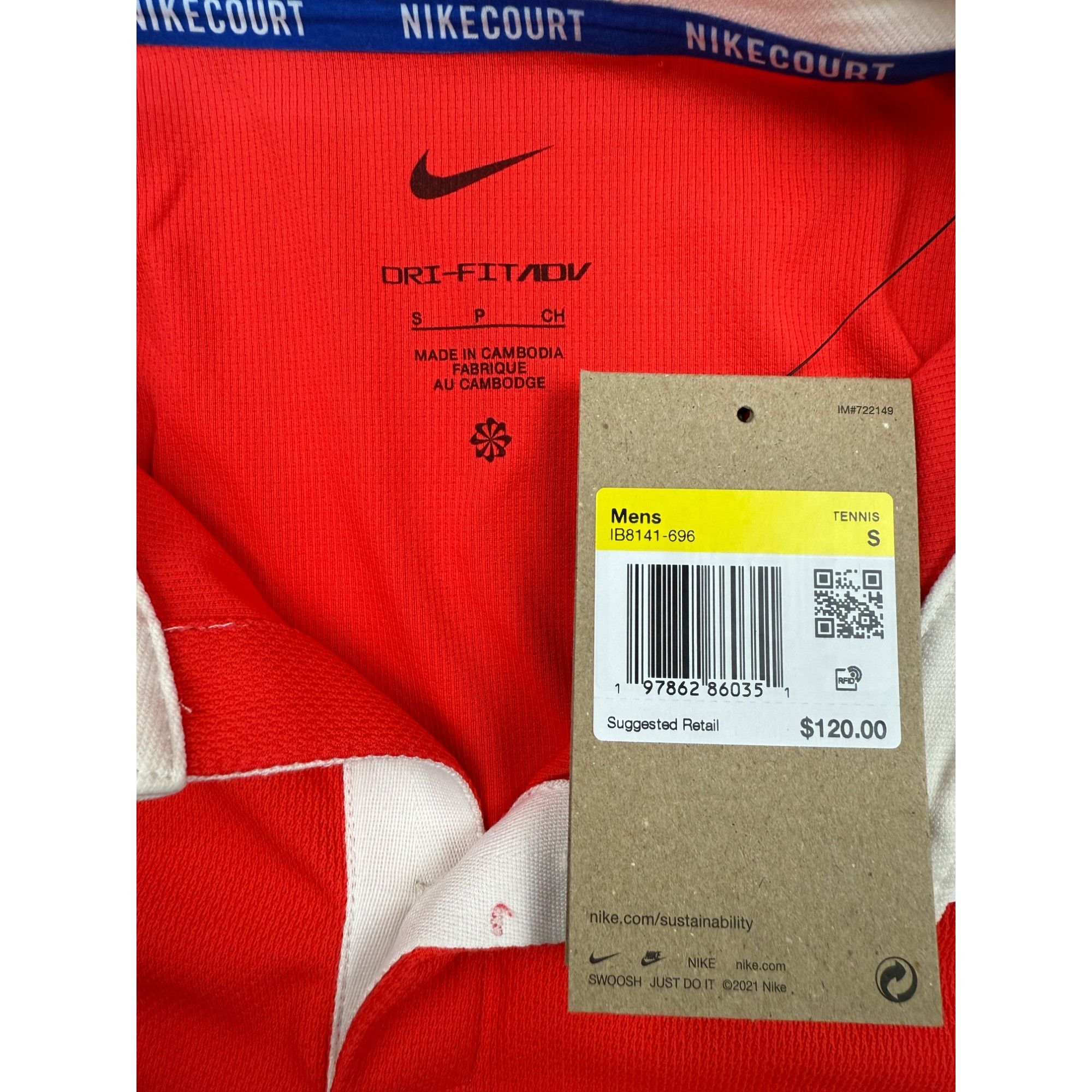 Nike Size Small - Nike Court Advantage Slam Light Crimson Long Sl Size US S / EU 44-46 / 1 - 5 Thumbnail