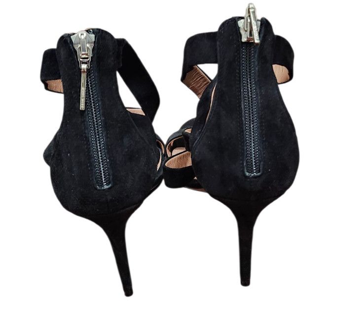 Hugo Boss BOSS Hugo Boos GRACE Black Suede Sandals Heels 38/7.5 Size US 7.5 / IT 37.5 - 5 Thumbnail