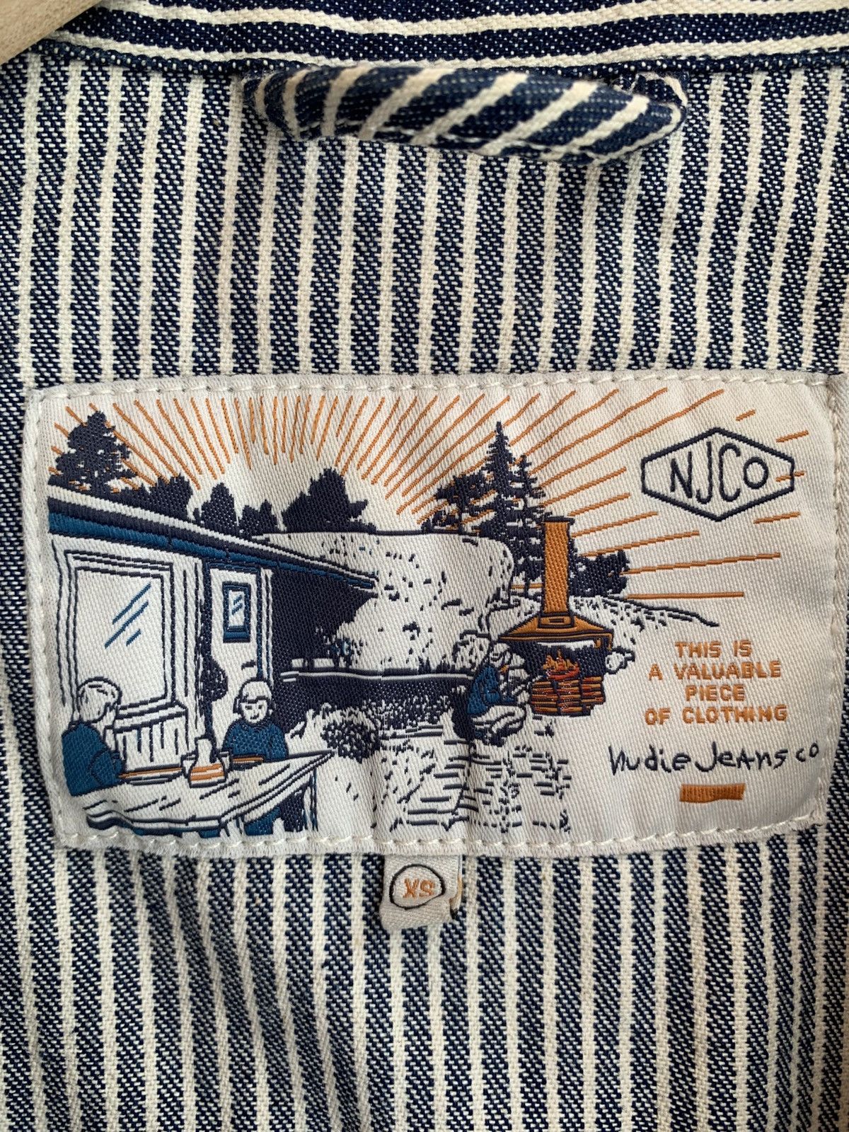 Nudie Jeans Hickory Stipe Nudie Chore Coat Size XS / US 0-2 / IT 36-38 - 2 Thumbnail