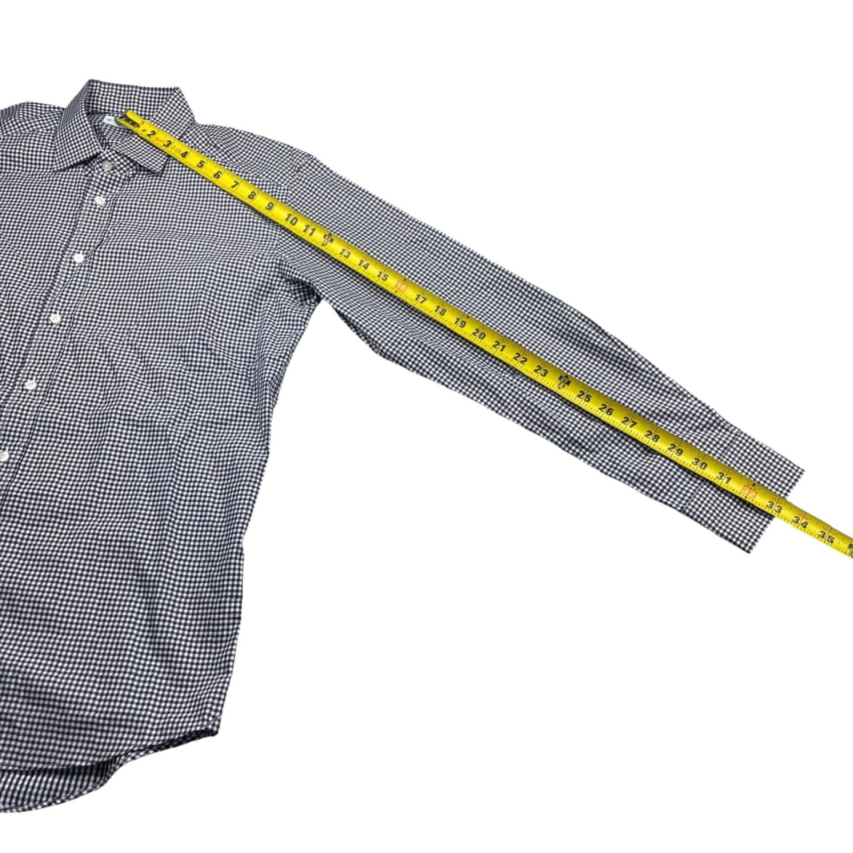 Etro ETRO Dress Shirt Men 100% Cotton Navy White Gingham Check Long Sleeve Italy Size 39 Mens Size 40R - 5 Thumbnail