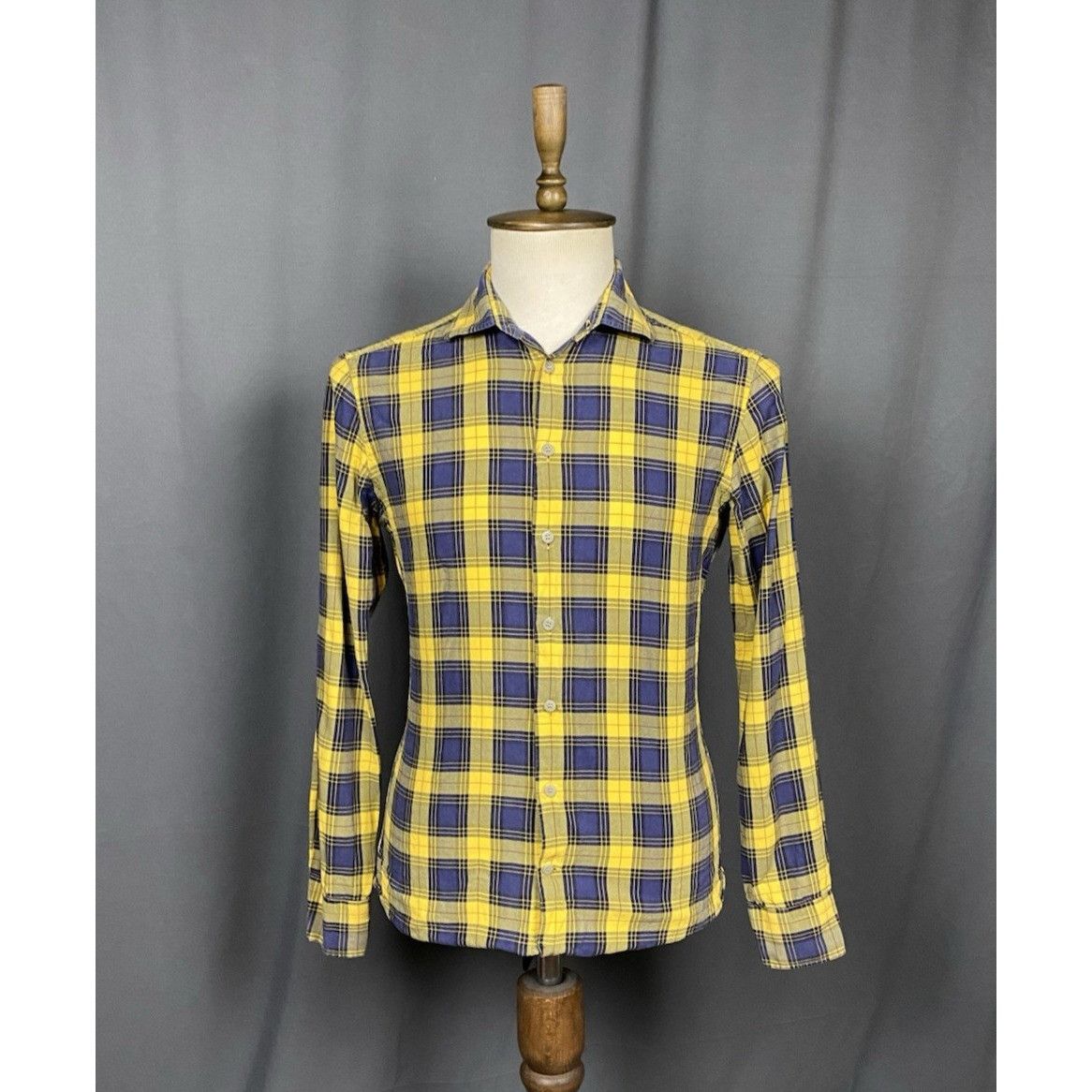 Etro Etro Men's Blue Yellow Checked Longsleeve Shirt Size 40 Size US M / EU 48-50 / 2 - 1 Thumbnail