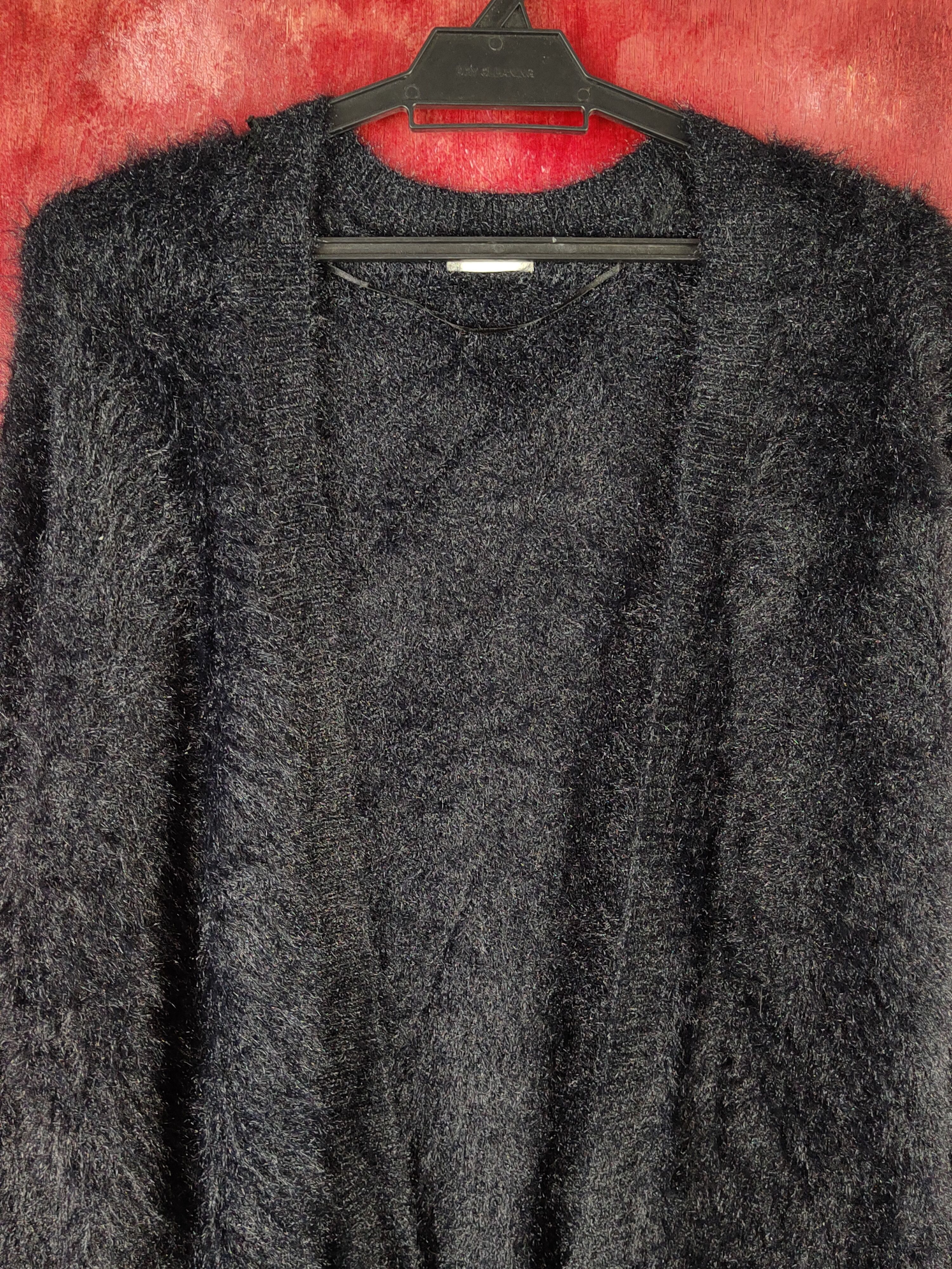 GU GU Black Shag Shaggy Fur Mohair Knitwear Cardigan #S1941 Size S / US 4 / IT 40 - 2 Thumbnail