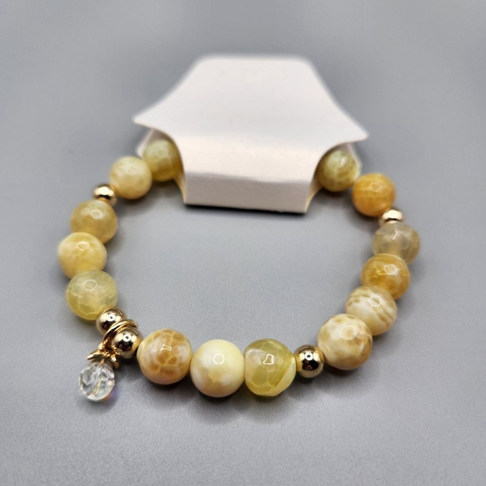 Other Drapers & Damon Yellow Marbled Beaded Stretch Bracelet Size ONE SIZE - 6 Thumbnail