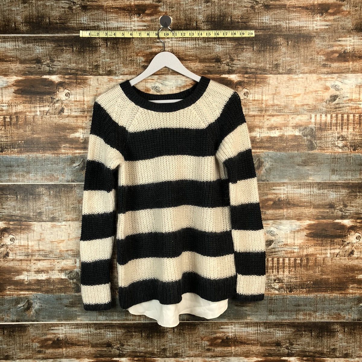 Ann Taylor × OVER THE STRiPES Ann Taylor Stripe Brown Knitwear #A2235 Size S / US 4 / IT 40 - 1 Thumbnail