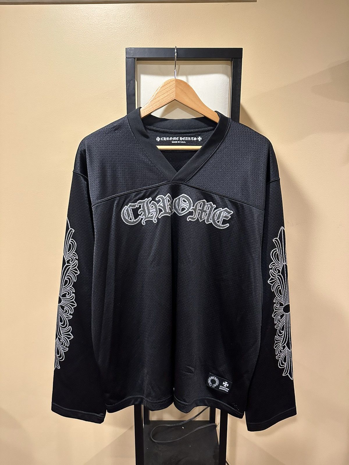 Chrome Hearts Chrome Hearts 2023 Varsity Black Mesh Warm Up Floral ...