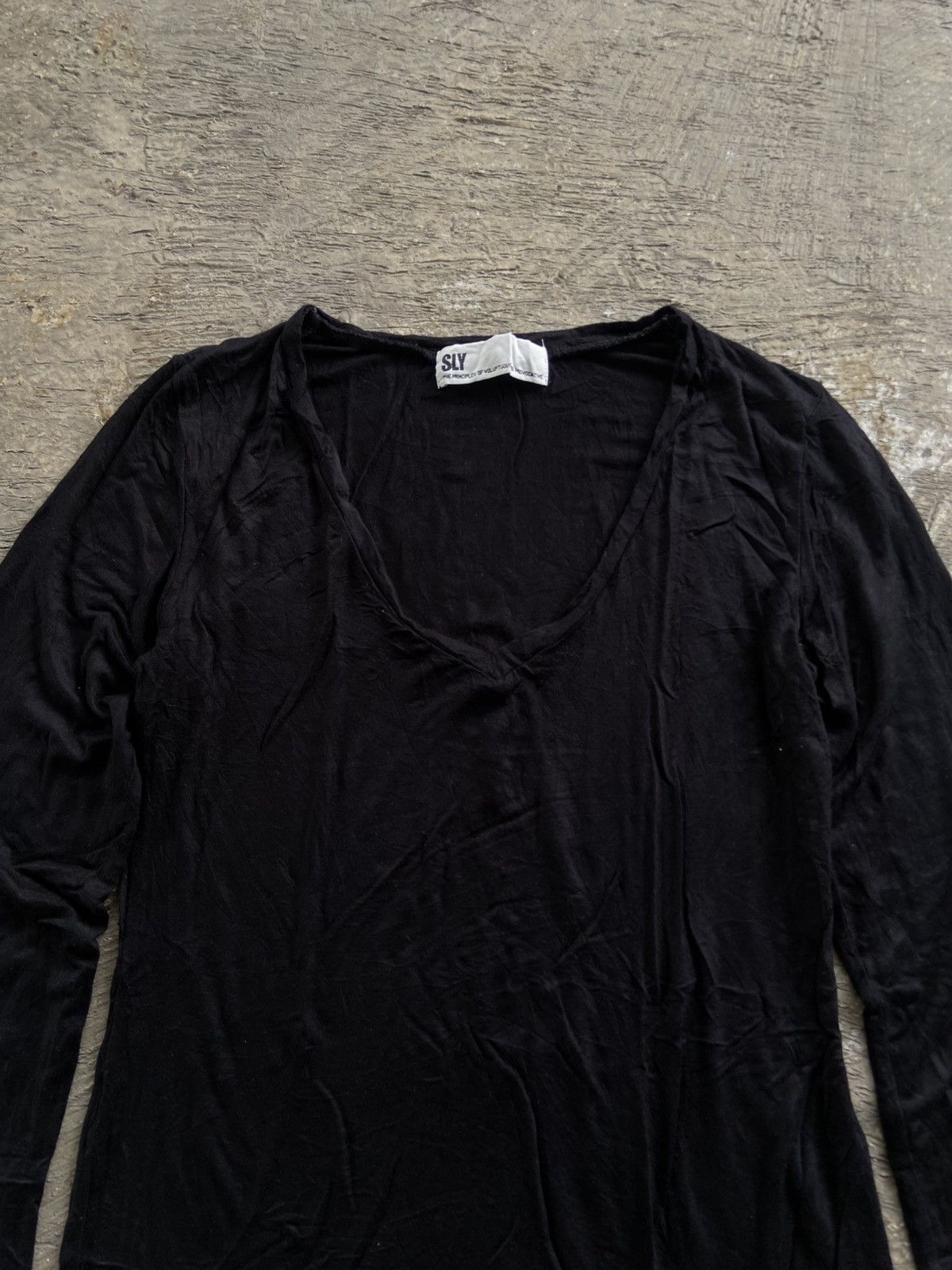 Japanese Brand 2000s SLY - Vkei Style Vneck Long Sleeve T-Shirt Size S / US 4 / IT 40 - 3 Thumbnail