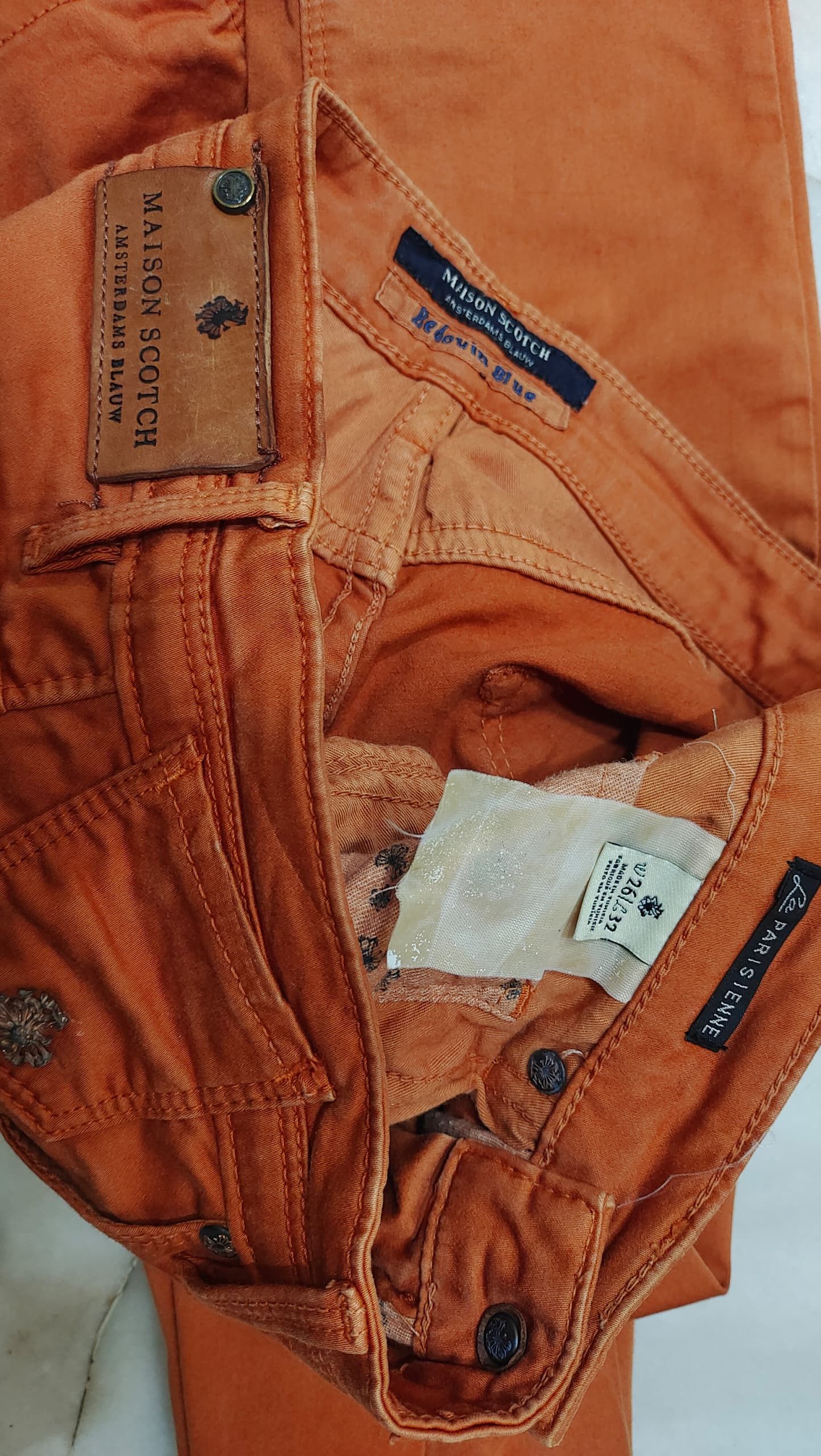 Hysteric Glamour × If Six Was Nine × Maison Scotch MAISON SCOTCH AMSTERDAM BLAUW ORANGE SKINNY PANTS Size 29" - 7 Thumbnail