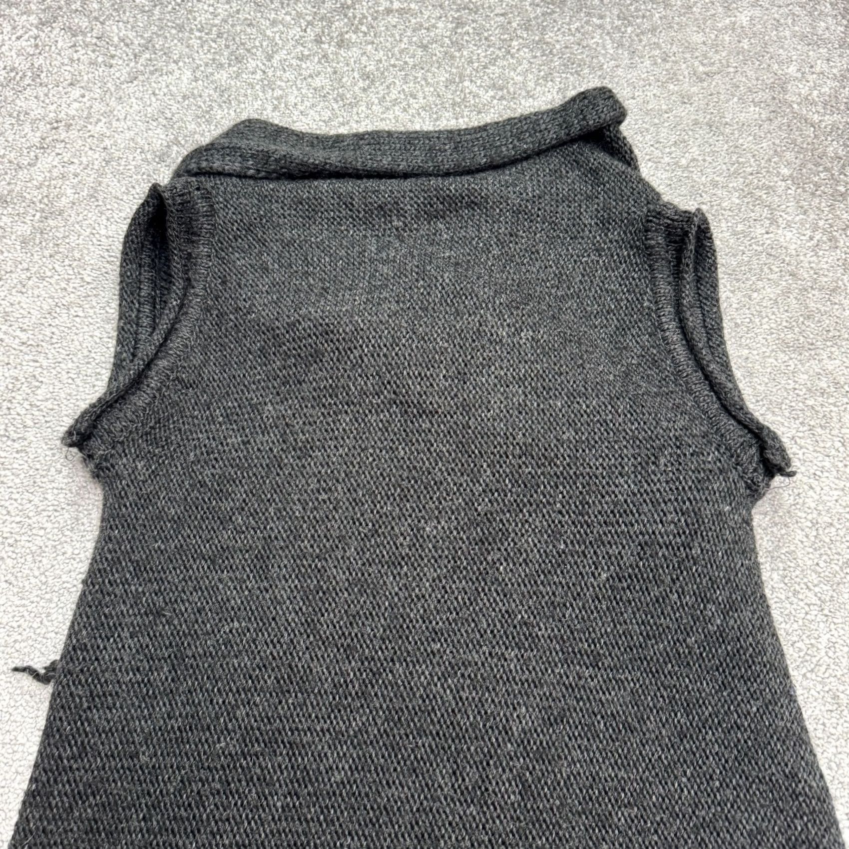 Vintage Democracy Vest Wool Alpaca Knit Fringe Open Front Womens Medium Gray Sleeveless All Seasons Classic Baggy Knit Vest Size M / US 6-8 / IT 42-44 - 5 Thumbnail