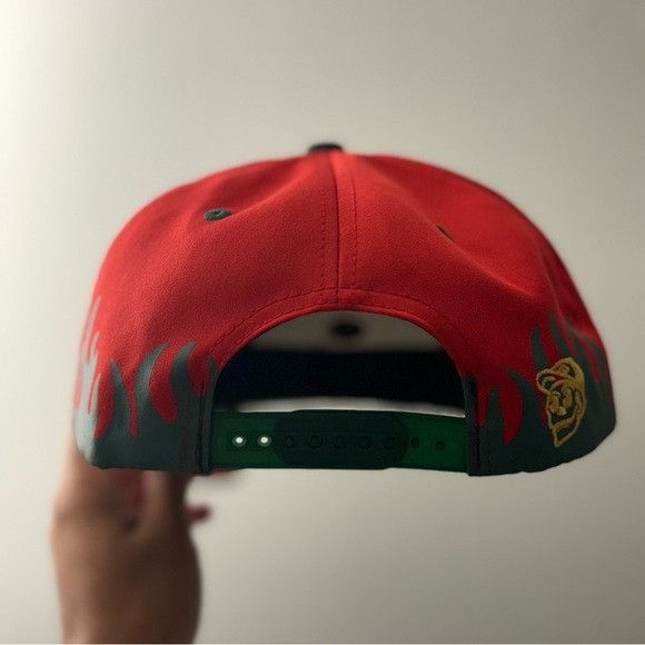 Designer MEXICO EAGLE 3D EMBROIDERY FLAMES RED FLAT BILL SNAPBACK Size ONE SIZE - 4 Thumbnail