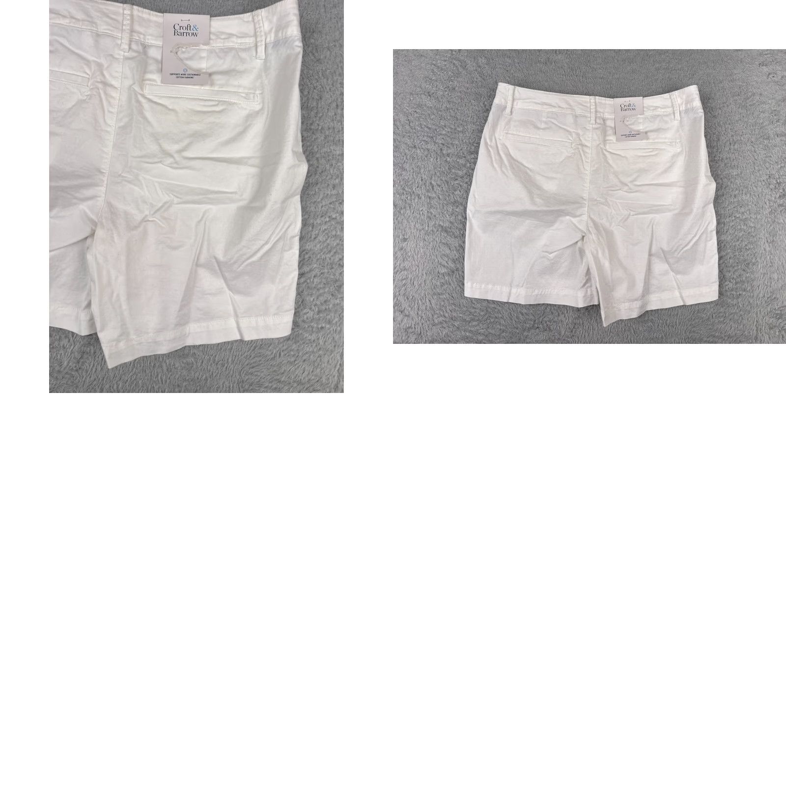 Croft & Barrow Croft Barrow Shorts Womens 8 White Flat Front Chino Cotton Blend Casual 32x5.5 Size 30" / US 8 / IT 44 - 9 Thumbnail