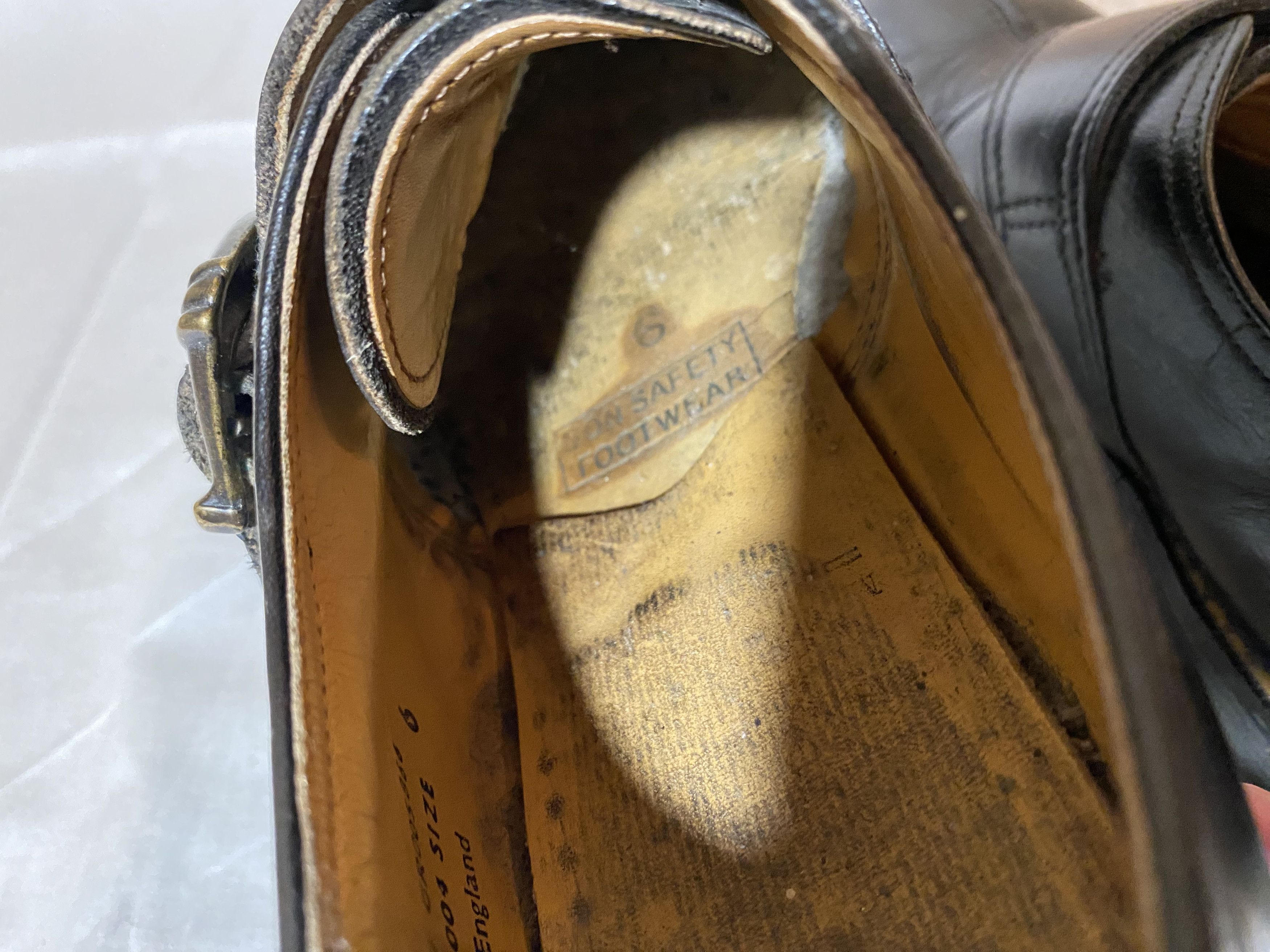 Vintage 90s Dr Martens Buckle Steel Toe Made In England