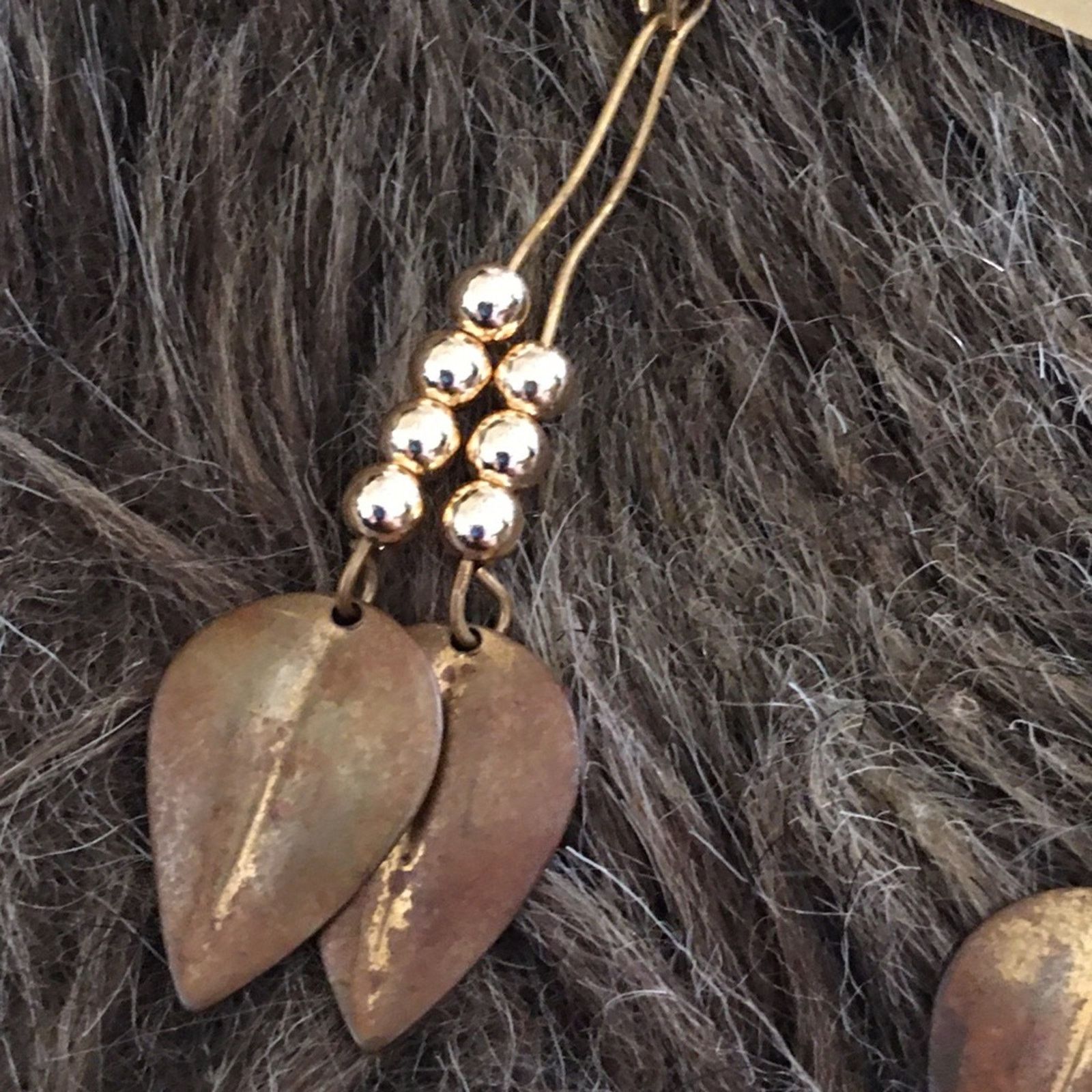 Vintage Vintage repurpose leaf design drop earrings Size ONE SIZE - 4 Thumbnail