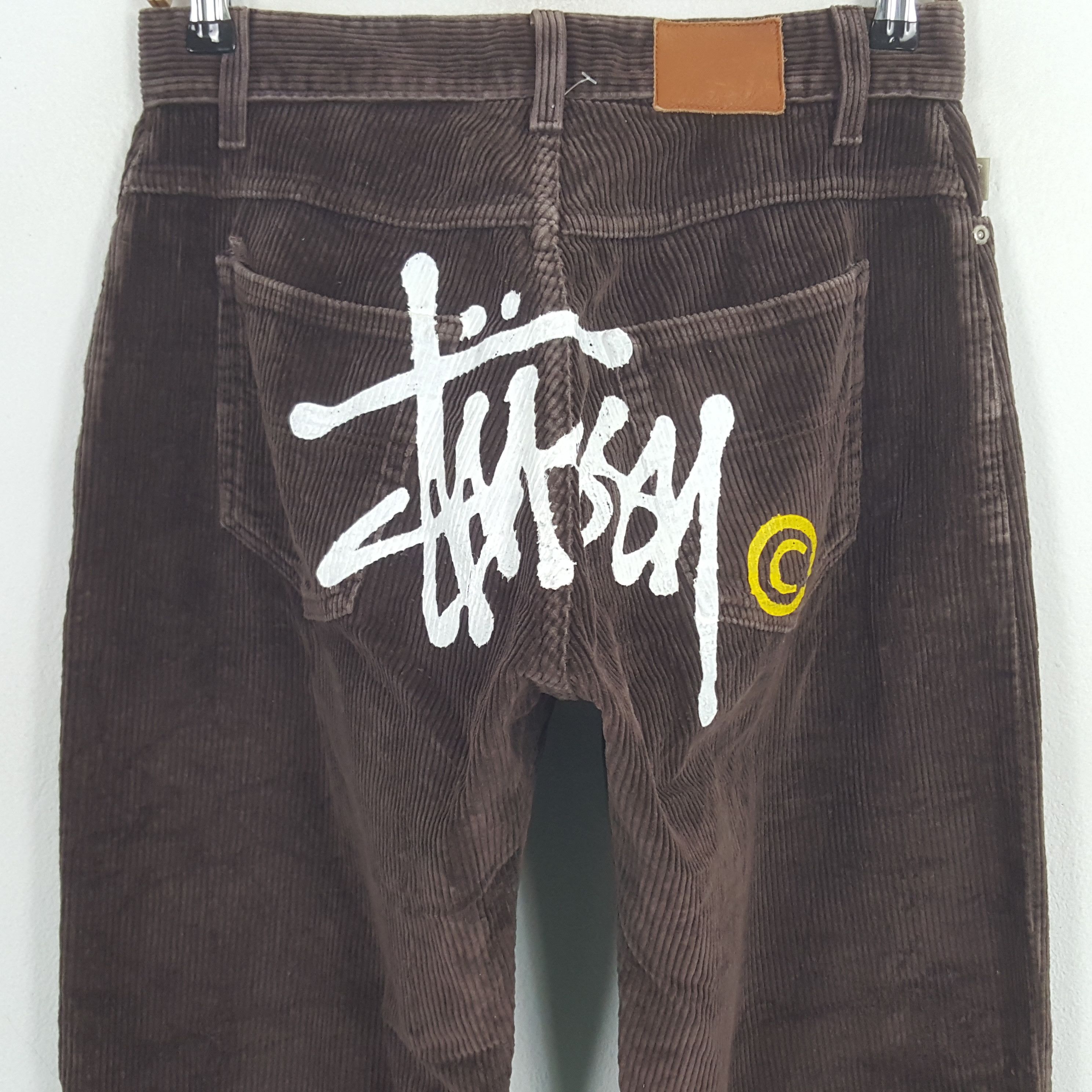Stussy × Vintage Vintage Stussy USA Custom Big Logo Corduroy Pants Size US 27 - 2 Thumbnail