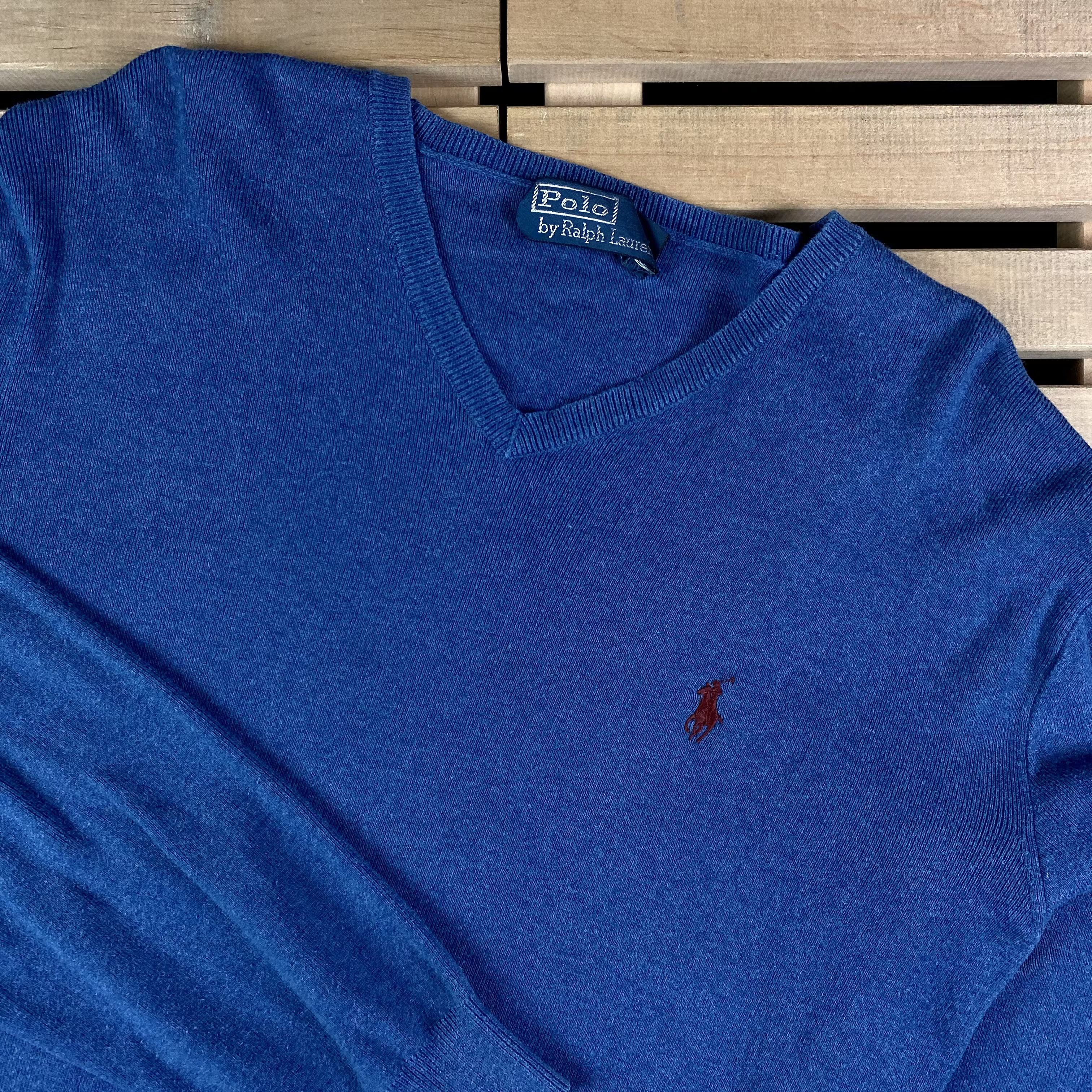 Polo Ralph Lauren × Ralph Lauren × Vintage Mens Jumper V Neck Polo Ralph Lauren Vintage Size L Size US L / EU 52-54 / 3 - 2 Thumbnail