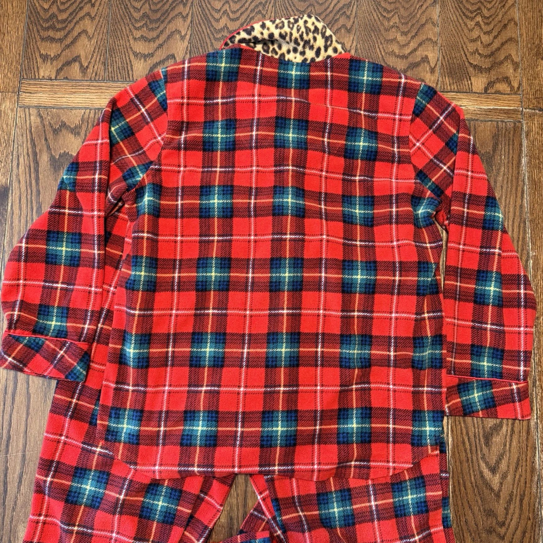Ralph Lauren VINTAGE Ralph Lauren Pajama Set Womens Large Red Plaid Flannel 2pc Sleepwear Size ONE SIZE - 4 Thumbnail