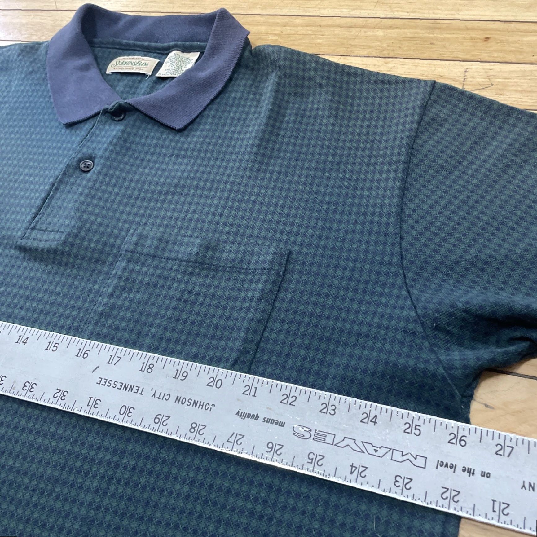 Vintage VINTAGE St. John's Bay Polo Shirt Men 2XL Blackwatch Geometric Green Blue Grunge Polo Shirt Mens 90s"} Size US XXL / EU 58 / 5 - 6 Thumbnail