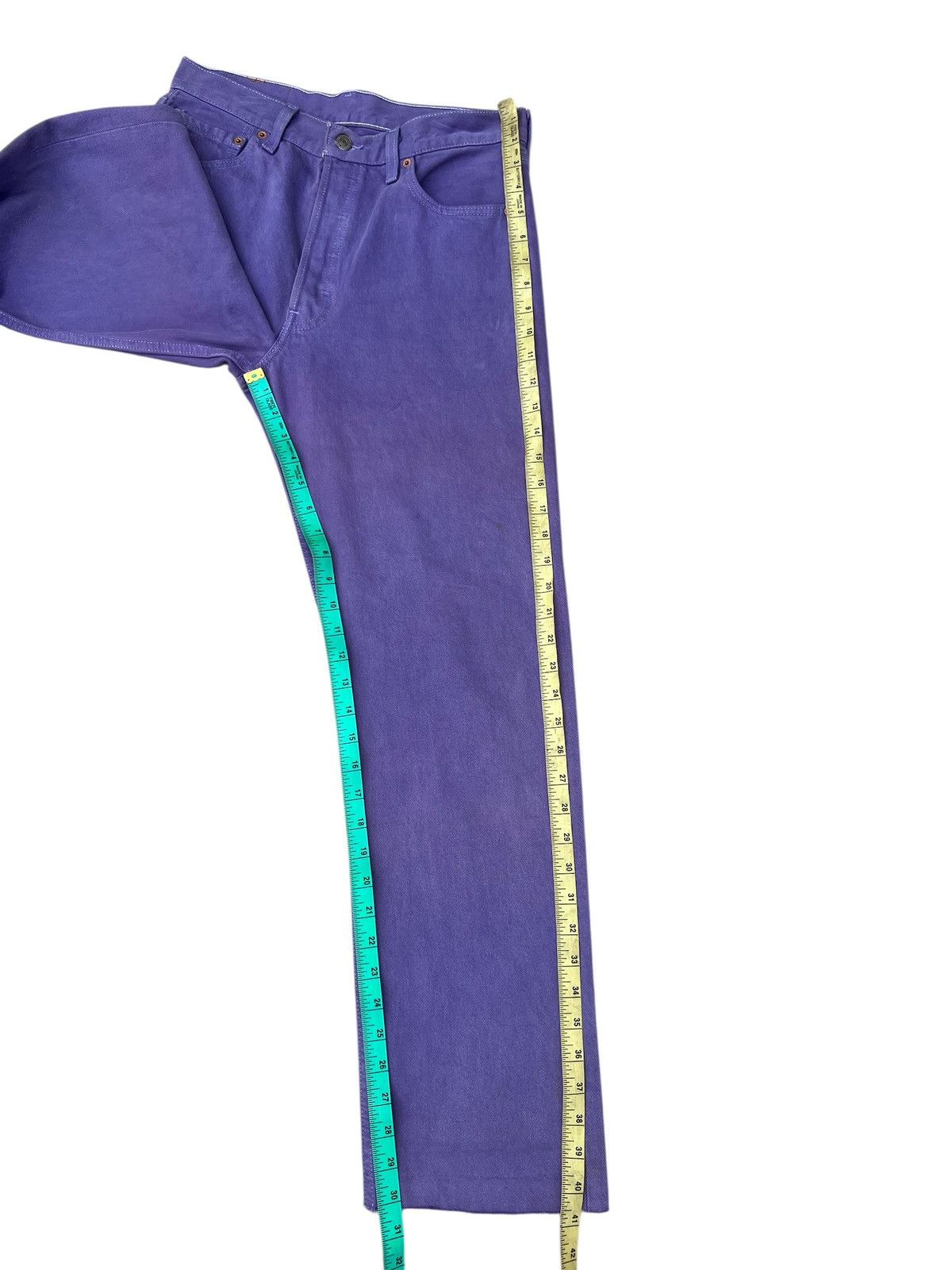 Levi's Vintage 1999 Levi’s 501 Faded Stains Purple Denim Jeans Size US 30 / EU 46 - 6 Thumbnail