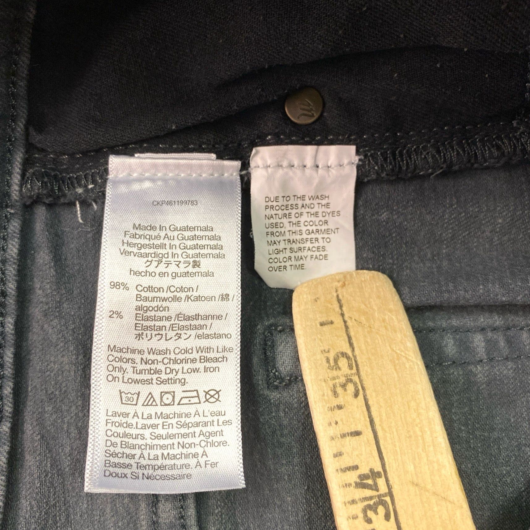 Madewell Madewell Jeans Slim Fit Authentic Black Mens 34x30 (Inseam 30) Denim 5-Pocket Stretch Straight Vintage No holes or stains Size US 34 / EU 50 - 4 Thumbnail