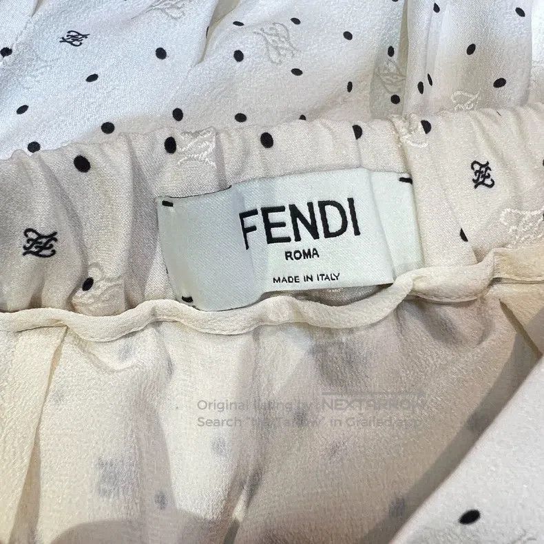 Fendi Fendi Beige polka dot long dress, classic polka dot design Size 25" / US 0 / IT 36 - 5 Thumbnail