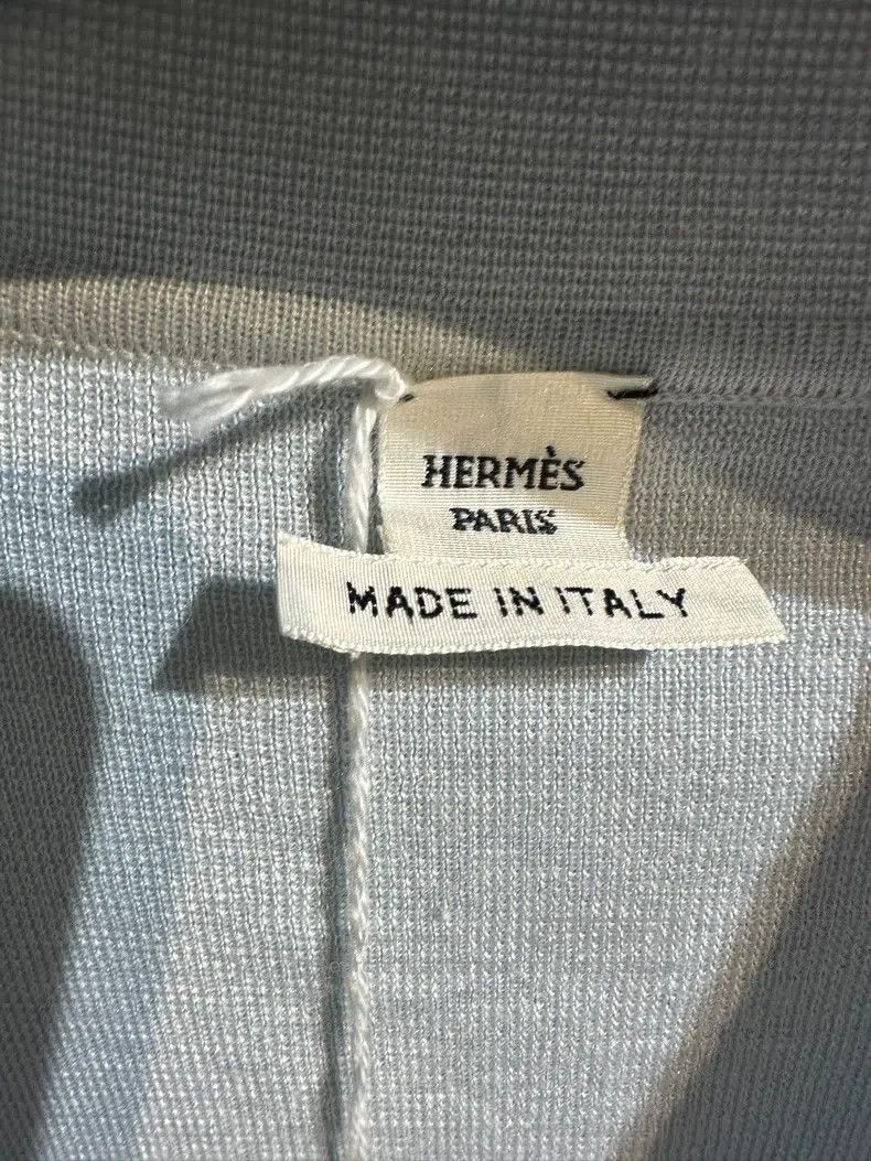 Hermes Hermes Baby Blue 50 Cashmere 50 Silk Knit Cardigan Size XXS / US 00 / IT 34 - 2 Thumbnail