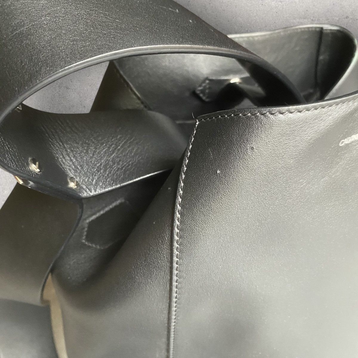 Calvin Klein 205W39NYC Luxe Calf Leather Stripe Link Bucket Bag Size ONE SIZE - 6 Thumbnail
