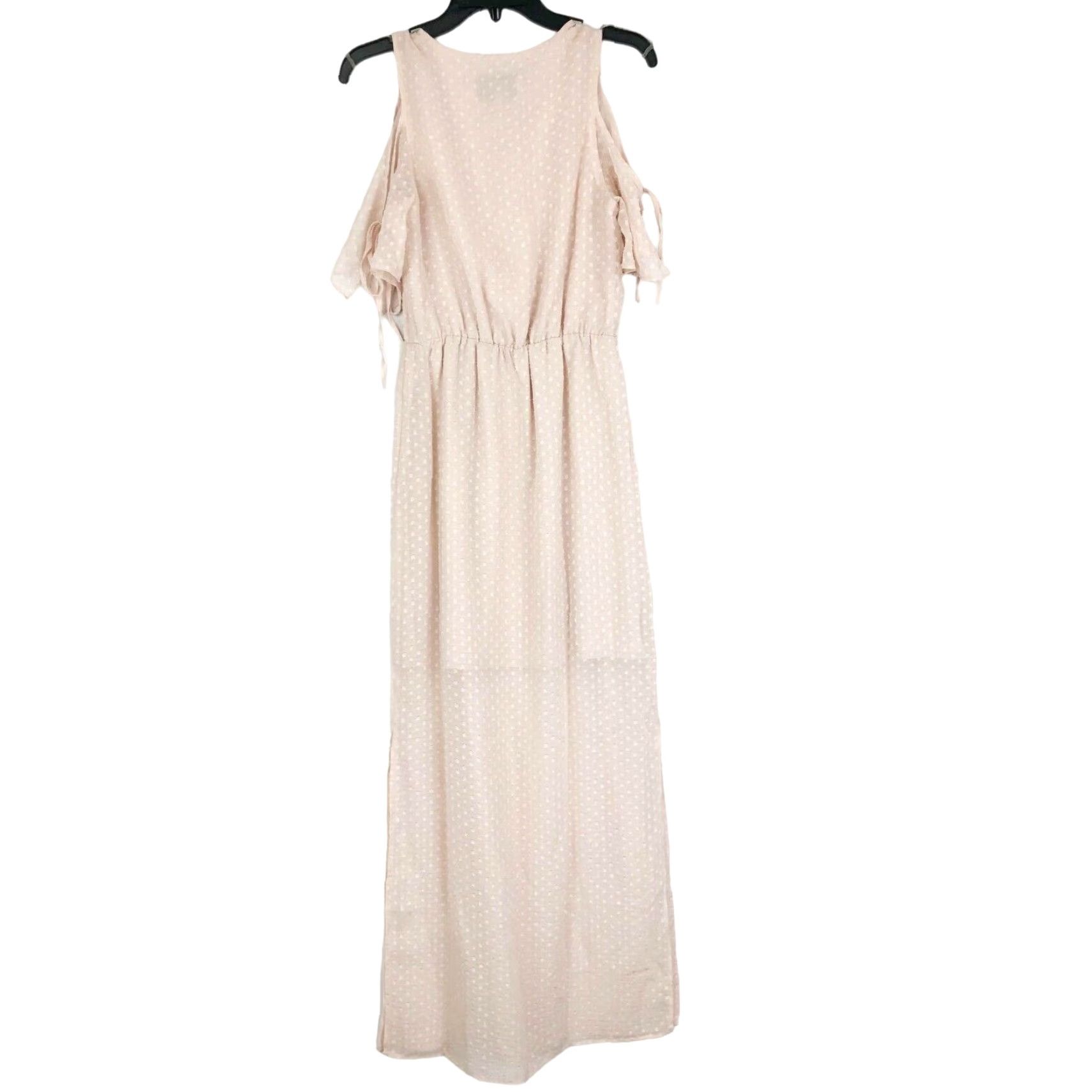 Vintage CHARLES HENRY Maxi Dress XS Tie Sleeve Cold Shoulder Bohemian Flowy Beachy Size XS / US 0-2 / IT 36-38 - 2 Thumbnail