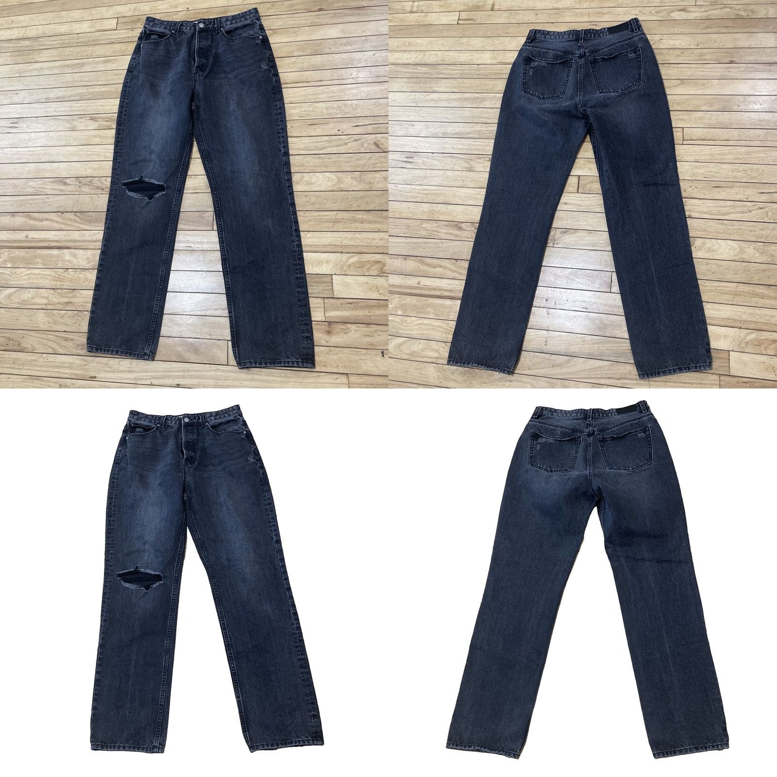 Denime VINTAGE ZGY Denim Adult 30 Hi Rise Relaxed Straight Black Distressed Street Denim 30x30 Size US 30 / EU 46 - 11 Thumbnail
