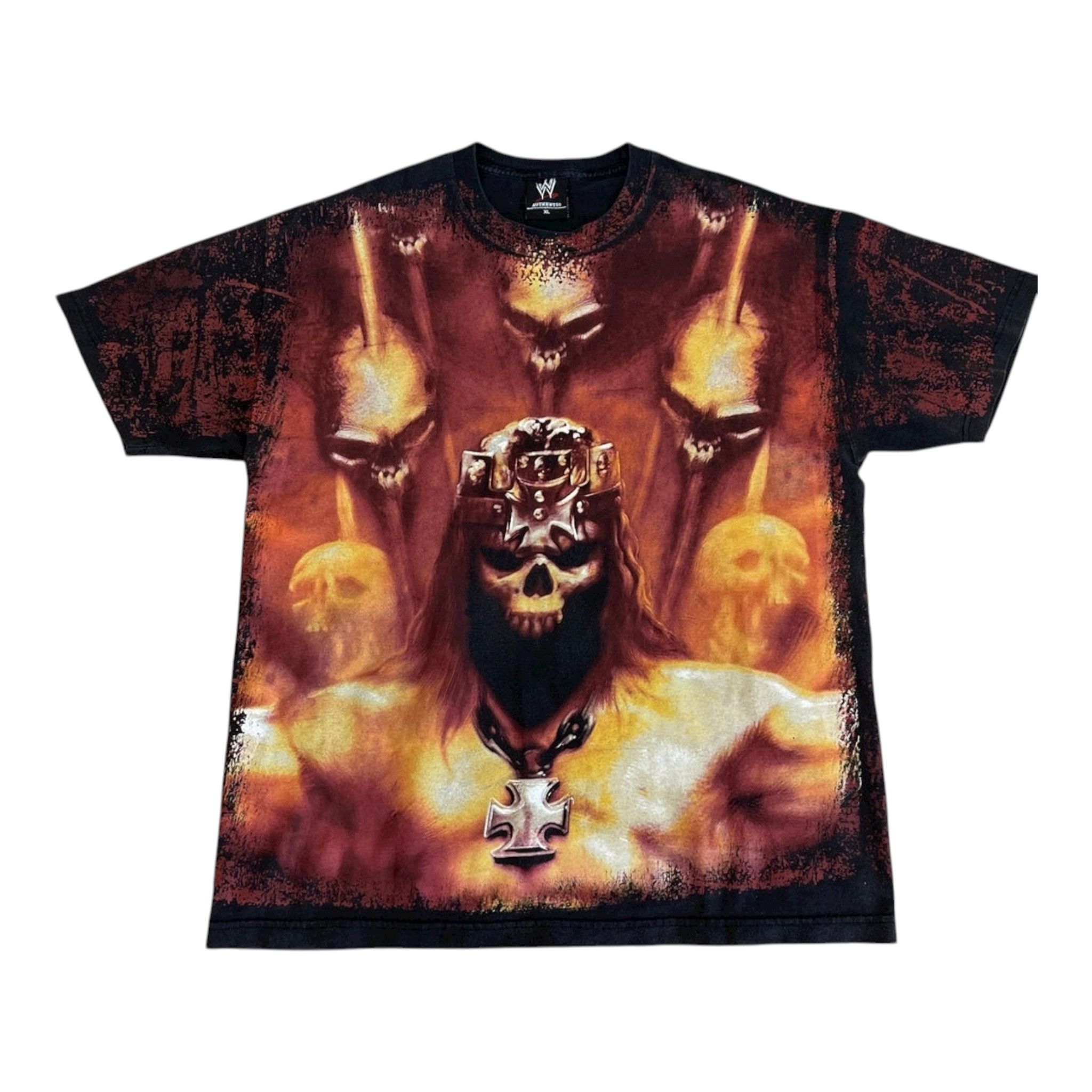 Vintage WWE Triple H Skull King Print Short Sleeve Tee Shirt Black Size US XL / EU 56 / 4 - 1 Thumbnail