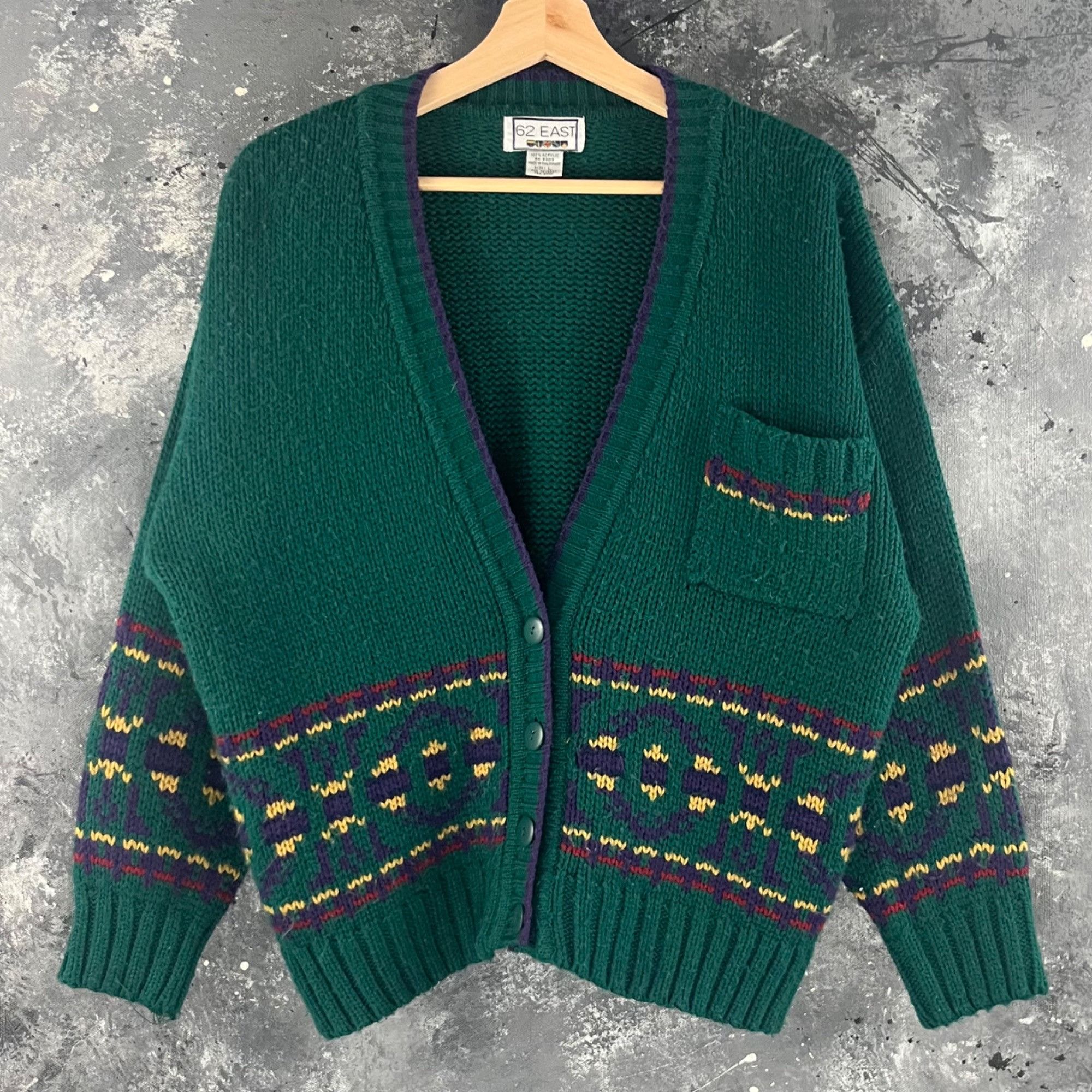 Vintage Vintage 90’s Geometric cardigan Size US M / EU 48-50 / 2 - 1 Thumbnail