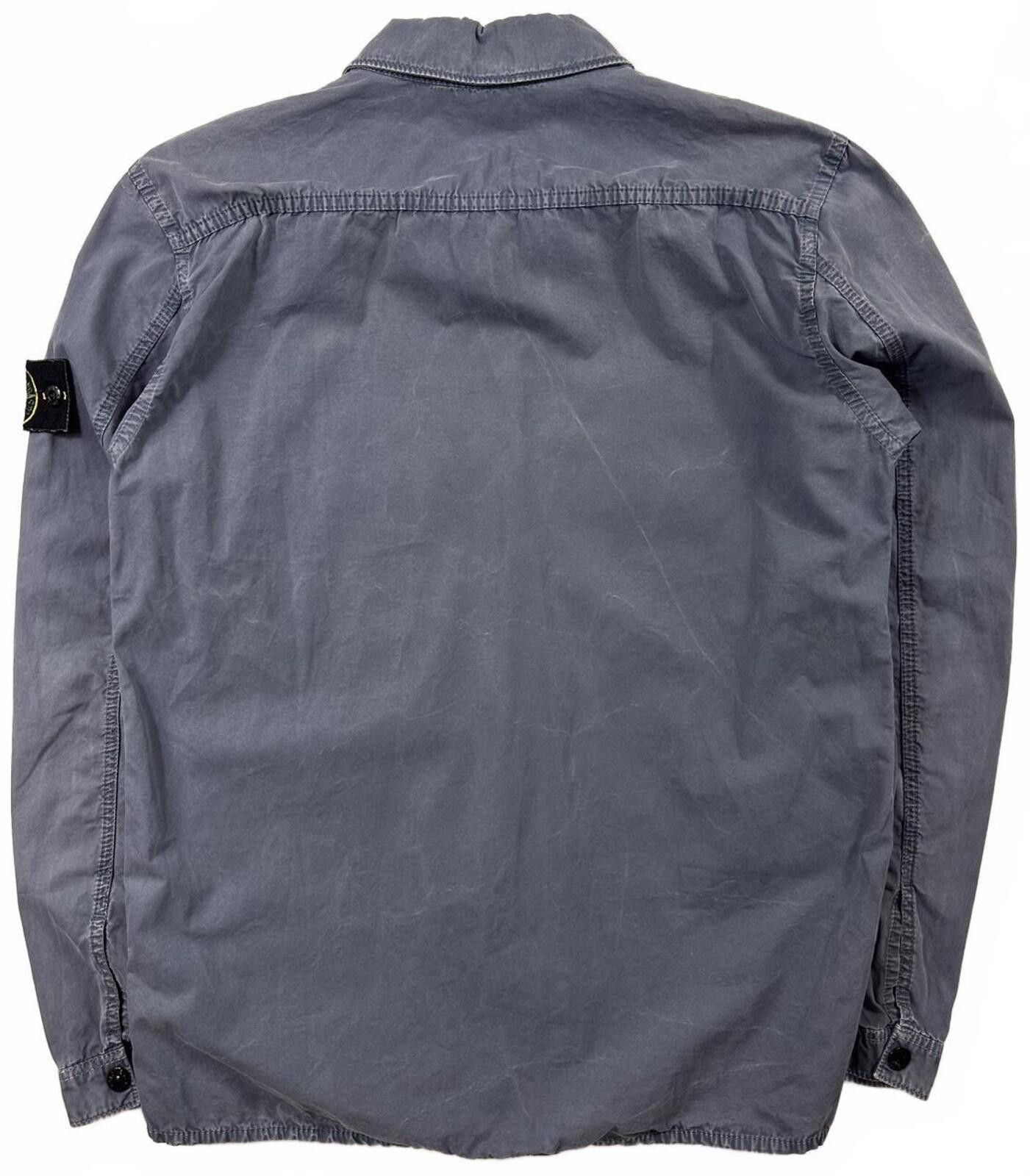 Stone Island Stone Island Zip Up Overshirt Washed Blue Medium Size US M / EU 48-50 / 2 - 4 Thumbnail