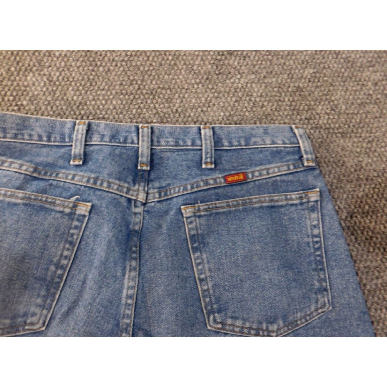 Vintage Rustler Jeans 34x32 Mens Blue Original Straight Western Denim Shirt? Size US 34 / EU 50 - 7 Thumbnail