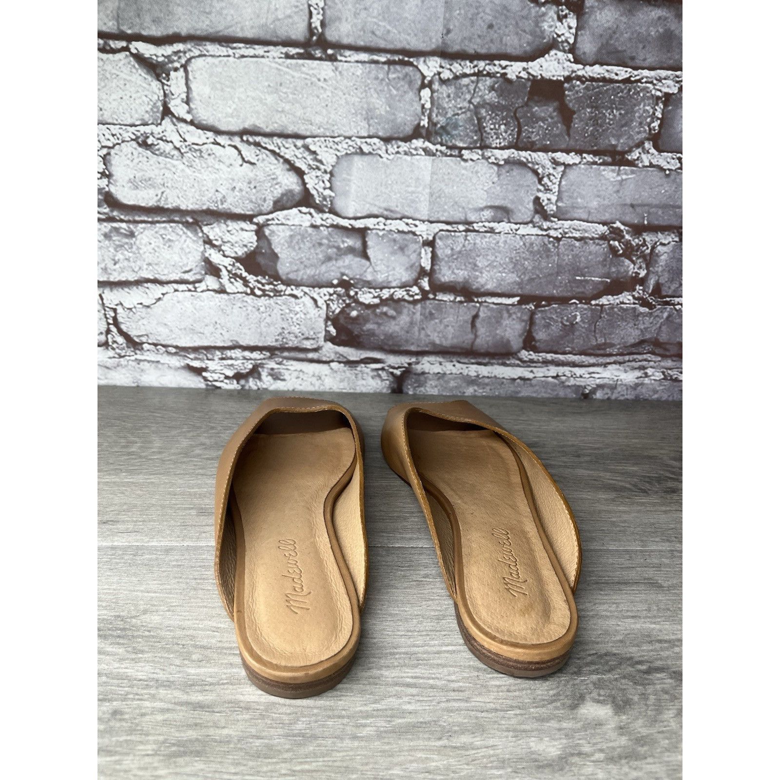 Madewell Madewell The Erica Peep-Toe Mule in English Saddle tan leath Size US 6.5 / IT 36.5 - 4 Thumbnail