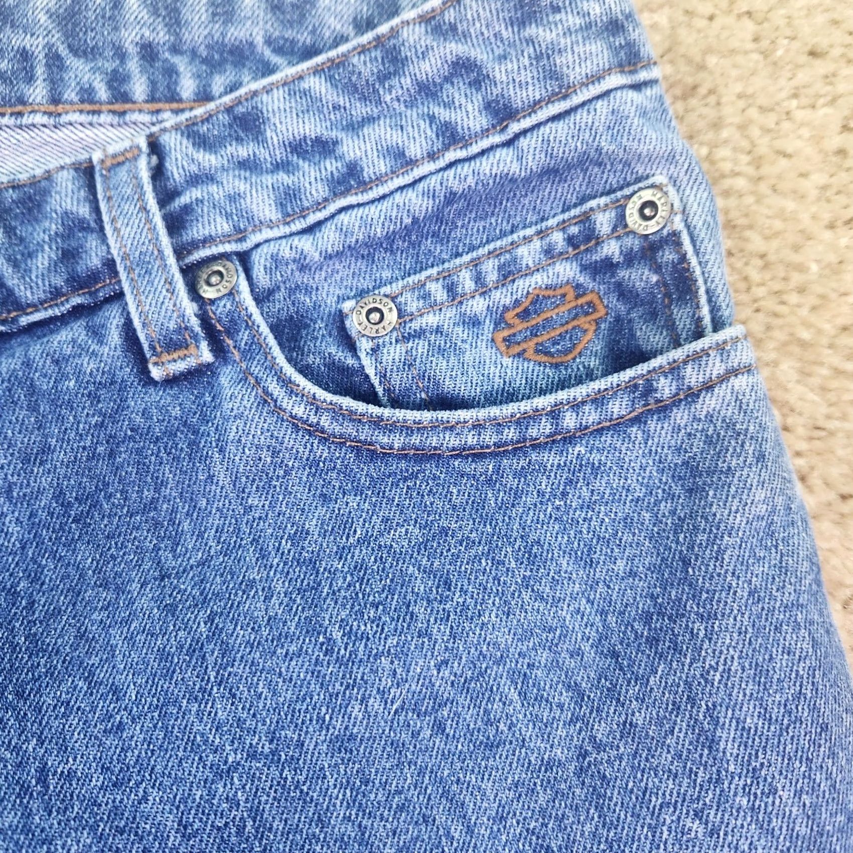Harley Davidson VINTAGE Harley Davidson Womens Jeans Size 12 36in Waist 31in Inseam Straight Biker Blue B903 Size 25" / US 0 / IT 36 - 3 Thumbnail