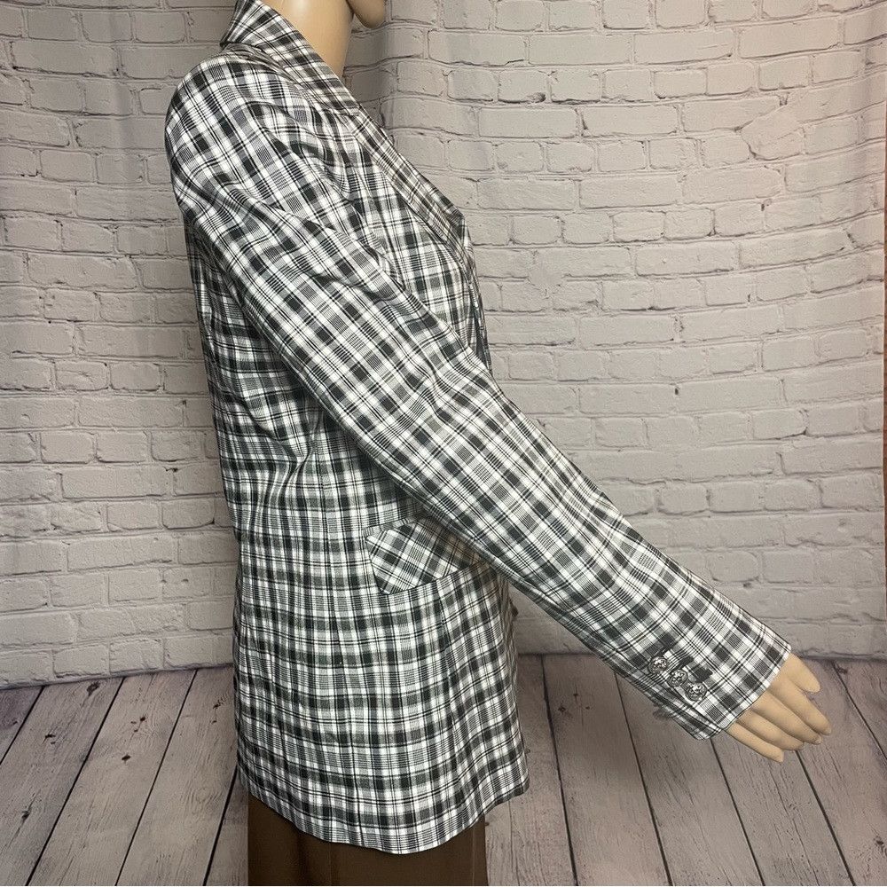 Elie Tahari NWT New $395 Elie Tahari Black White Plaid Single-Button Bl Size M / US 6-8 / IT 42-44 - 6 Thumbnail
