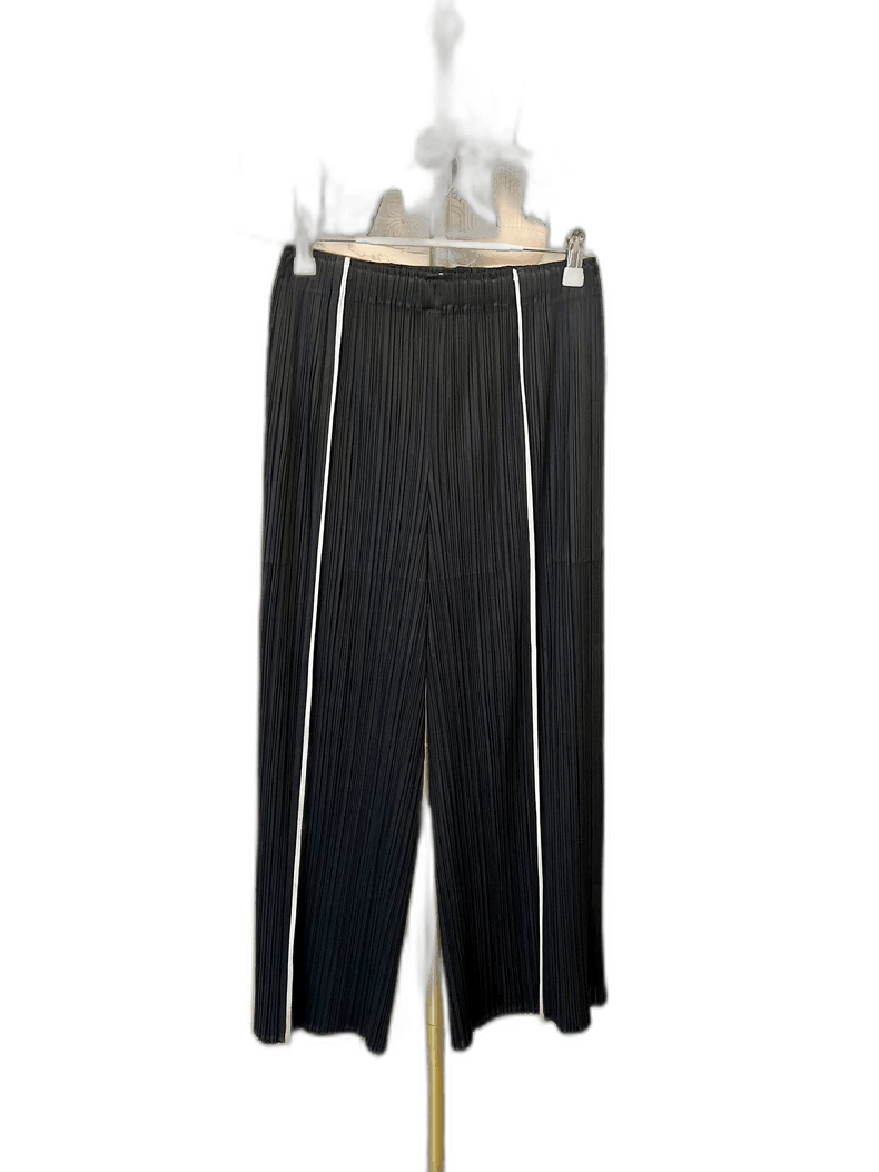 Issey Miyake Pleated Black Pants with Side Pockets-yf Size US 26 / EU 42 - 1 Thumbnail