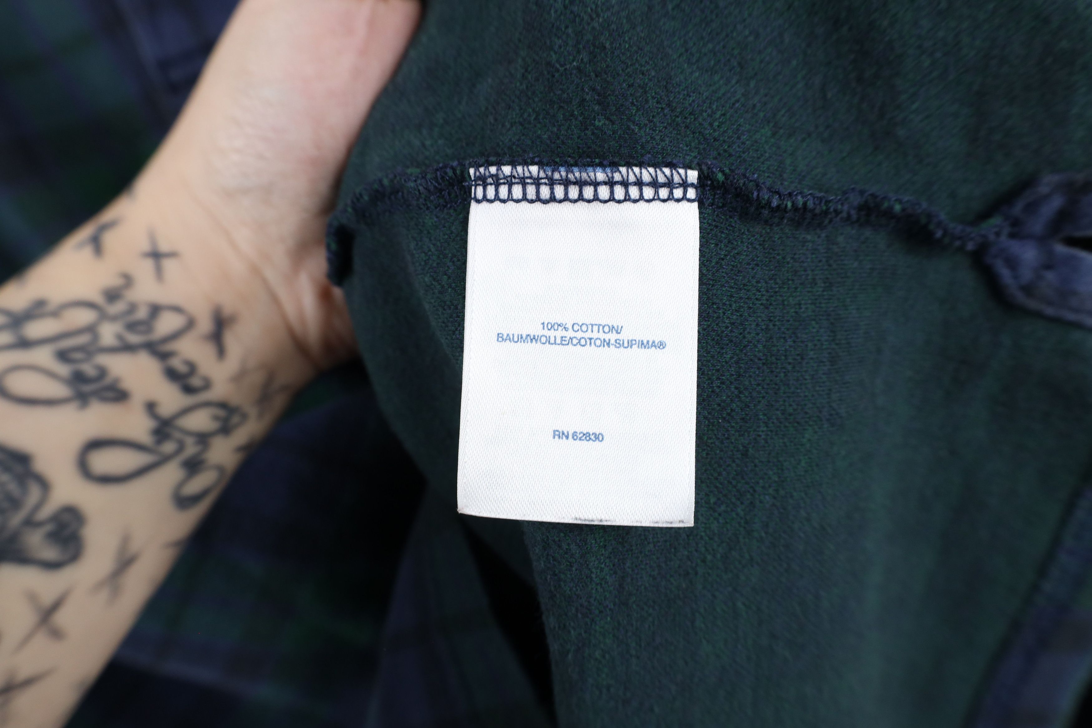 Lands' End × Vintage Vintage Y2K Lands End Knit Long Sleeve Rugby Polo Plaid Size US L / EU 52-54 / 3 - 5 Thumbnail