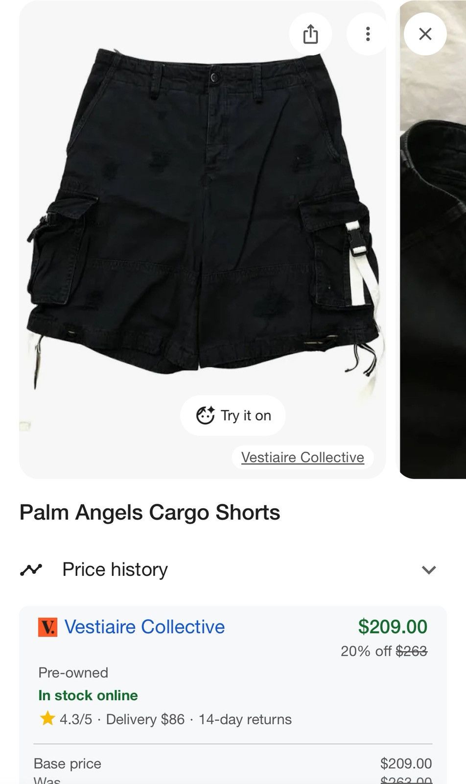 Palm Angels Palm Angels Black Sun Cargo Shorts Size US 36 / EU 52 - 7 Thumbnail