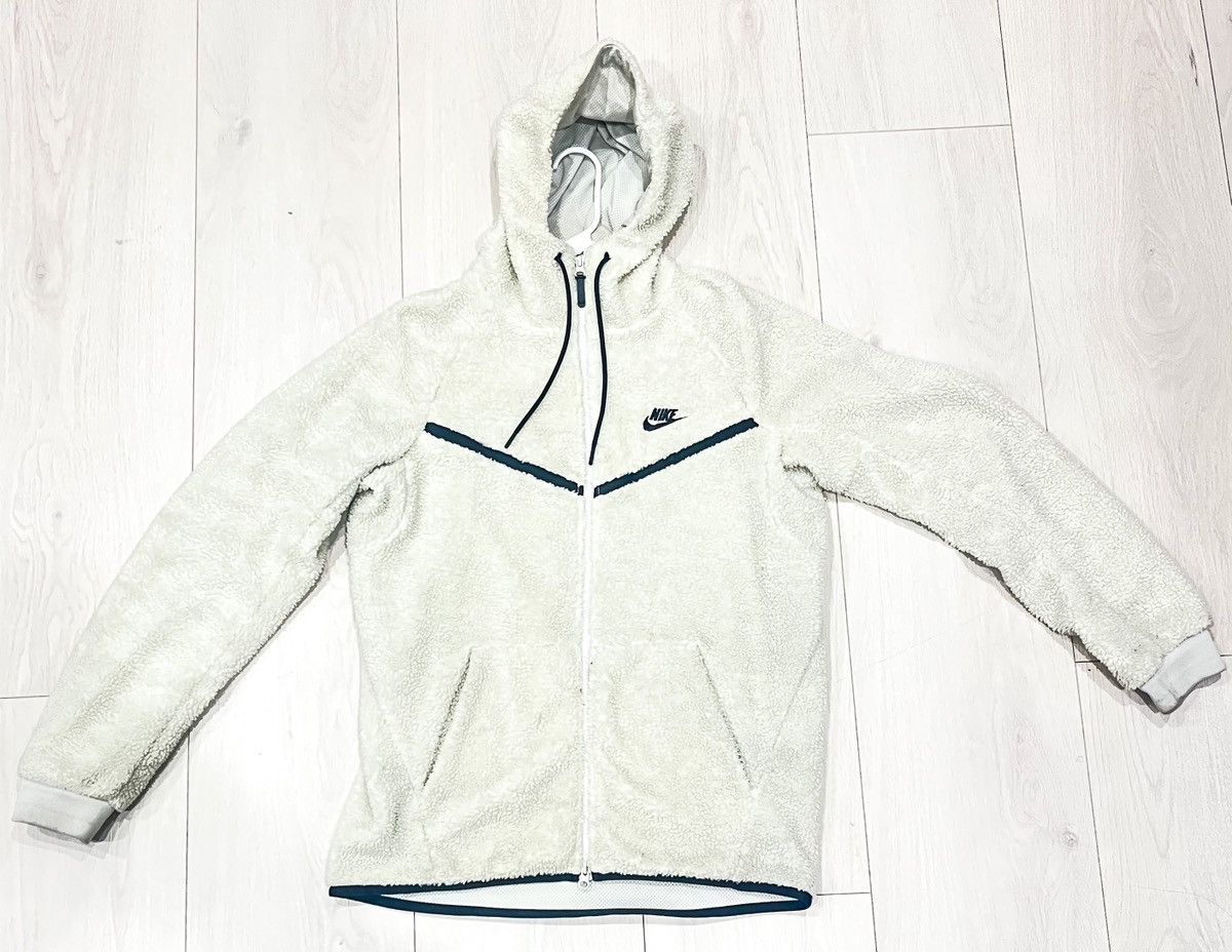 Nike Nike Tech Fleece Sherpa ICON Wind Runner Jacket White Grailed