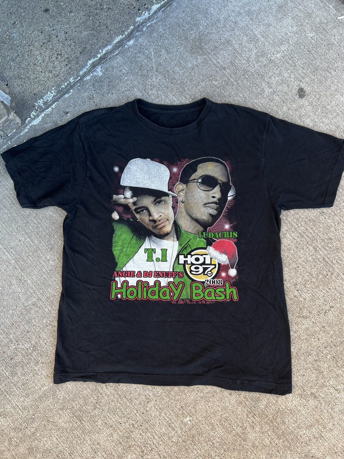 image of Rap Tees x Vintage Hot97 Summer Jam Holiday Ti Ludacris Dipset Jeezy in Black, Men's (Size XL)