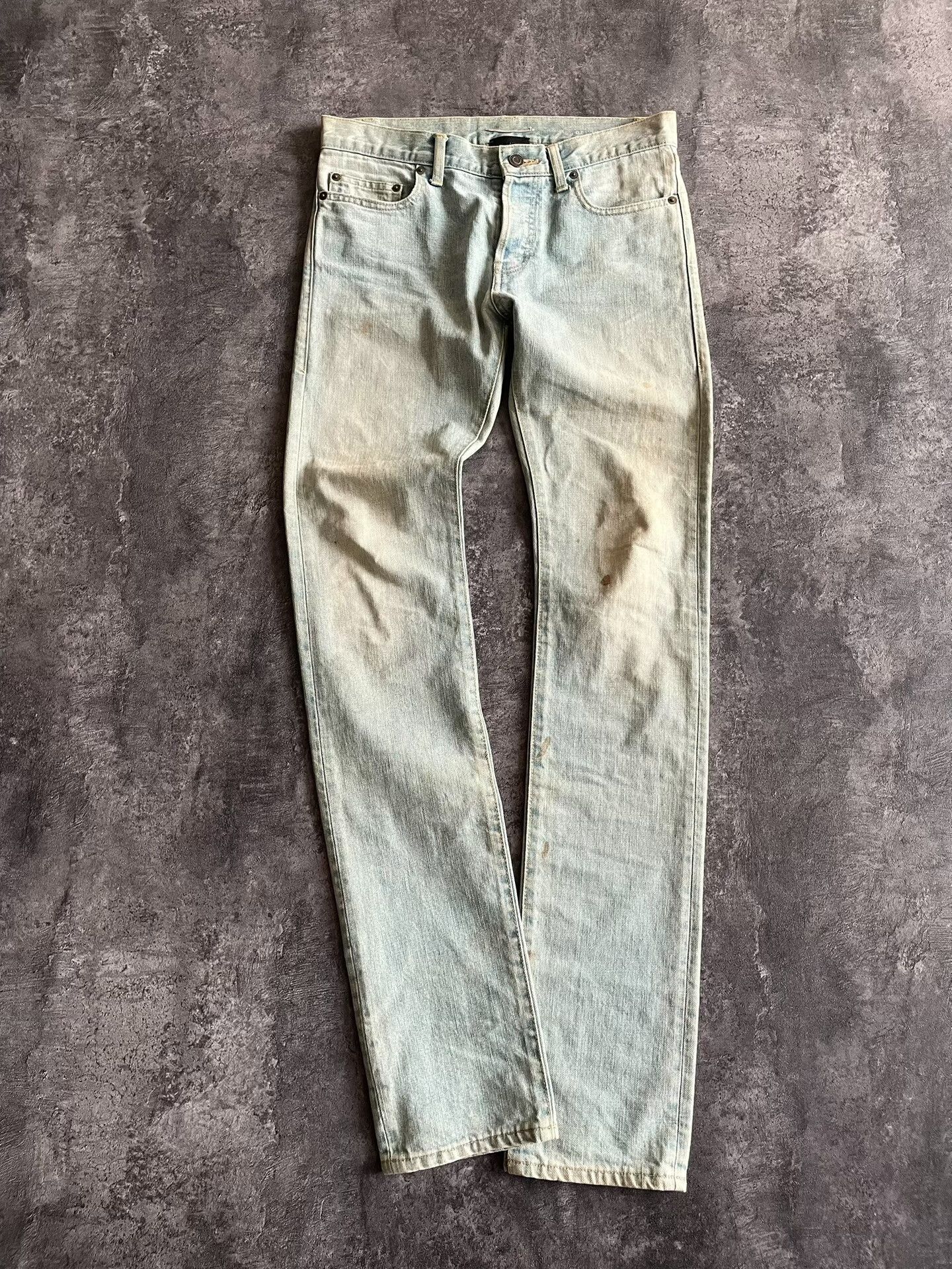 Hedi Slimane Saint Laurent Light Blue Denim Jeans Size US 28 / EU 44 - 1 Thumbnail