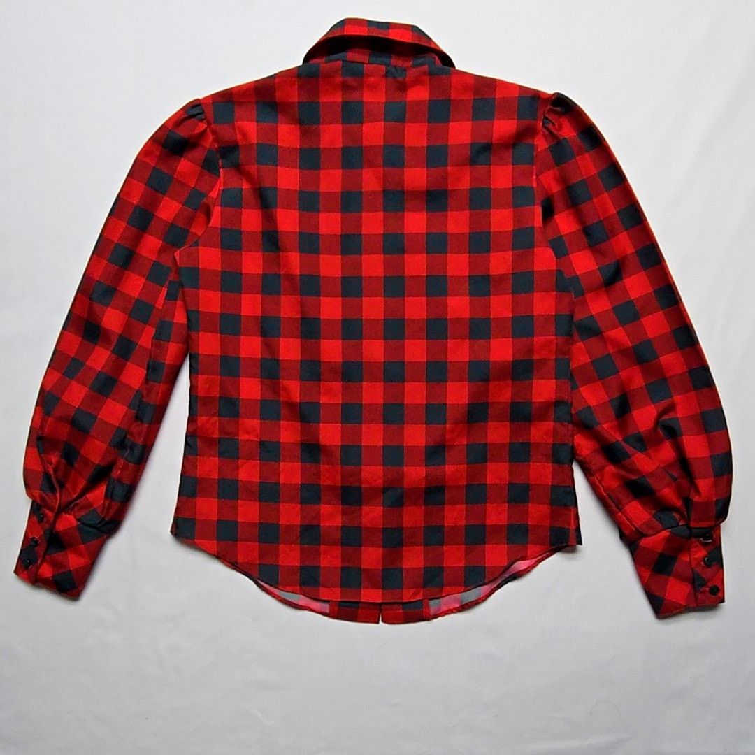 Vintage Vintage Sweet Apple Plaid Blouse Red Green Checkered Size 7 Size M / US 6-8 / IT 42-44 - 7 Thumbnail